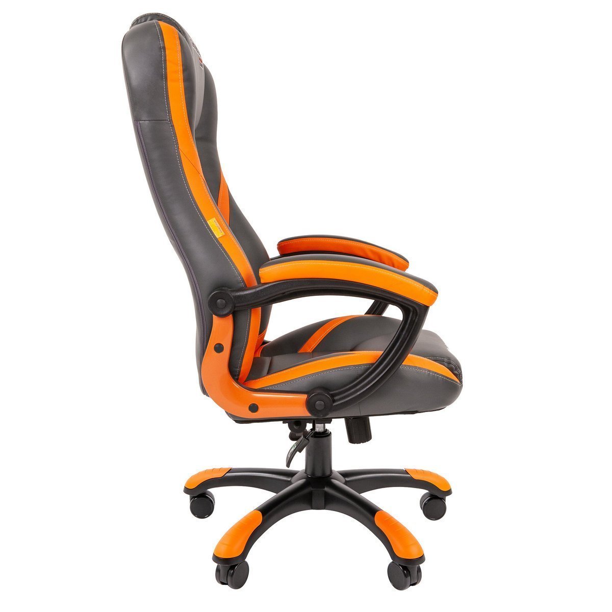 Игровое кресло CHAIRMAN ДРАЙВ 22, экокожа, серый/оранжевый