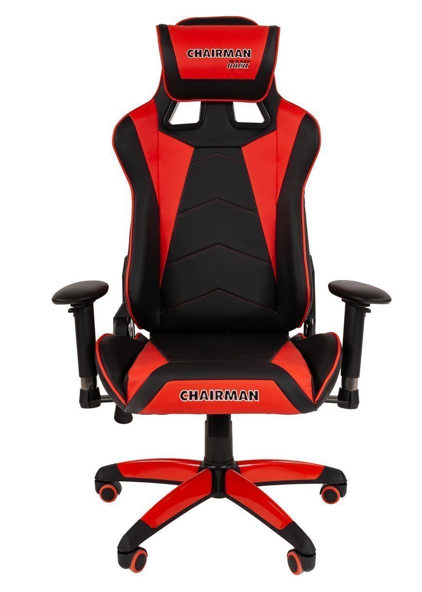 Игровое кресло CHAIRMAN ДРАЙВ 44, экокожа, черный/красный