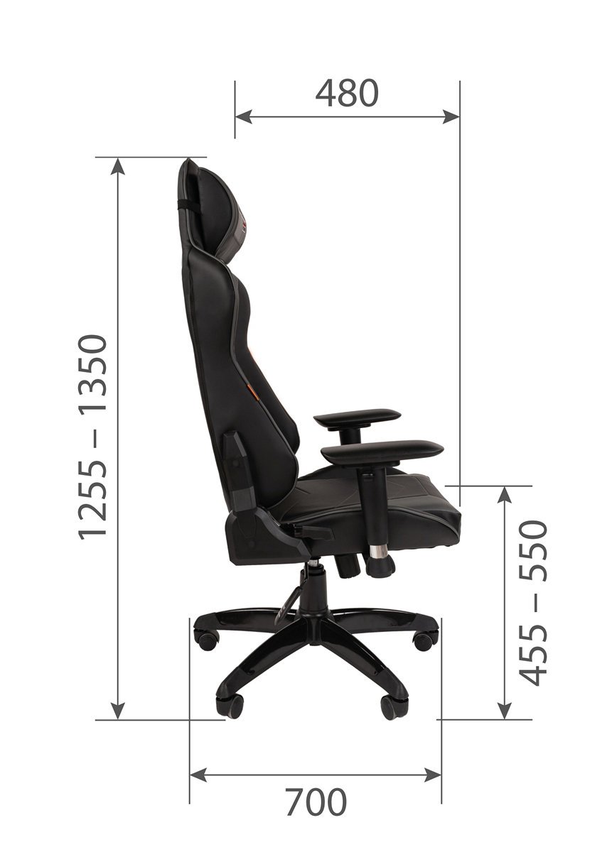 Игровое кресло CHAIRMAN ДРАЙВ 44, экокожа, черный/красный
