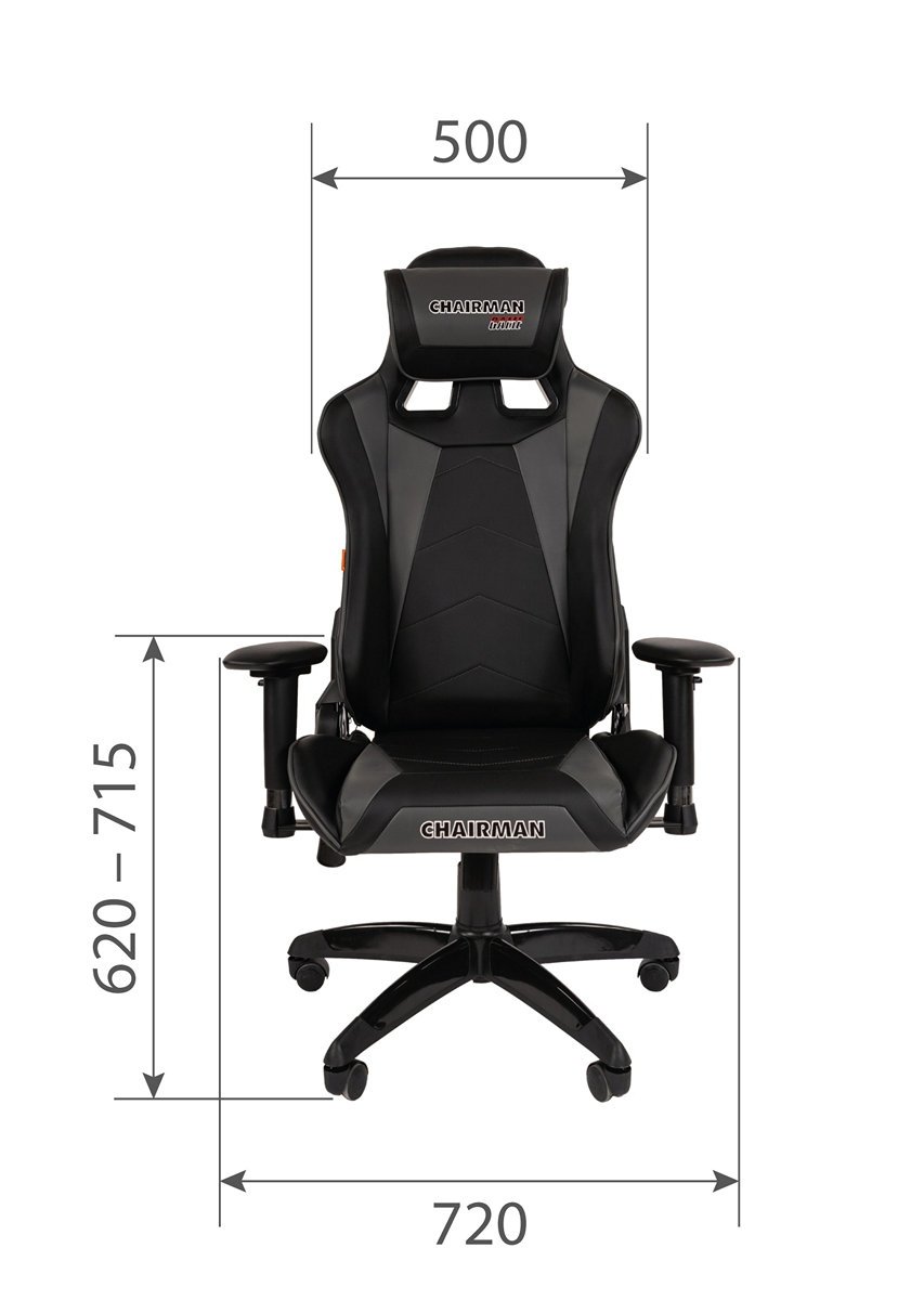 Игровое кресло CHAIRMAN ДРАЙВ 44, экокожа, черный/оранжевый