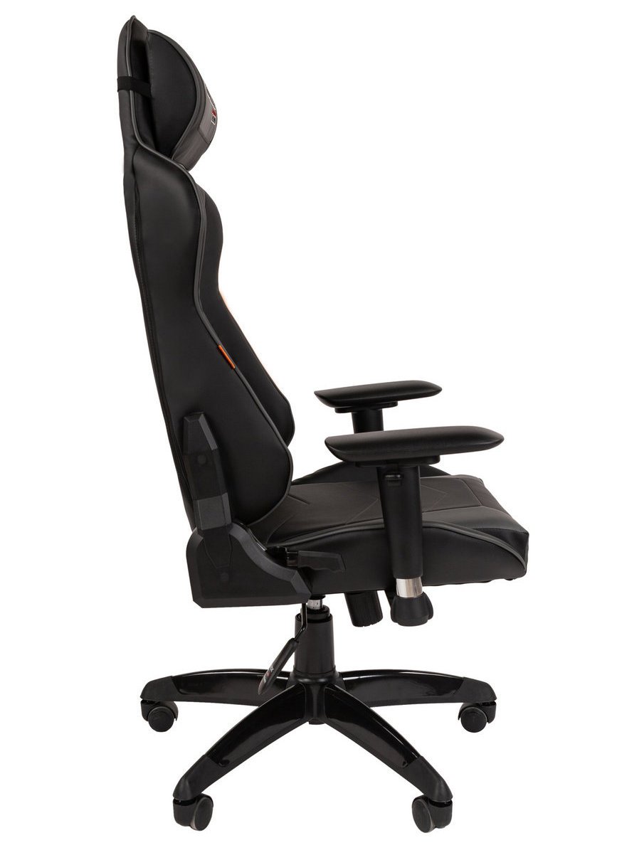 Игровое кресло CHAIRMAN ДРАЙВ 44, экокожа, черный/серый