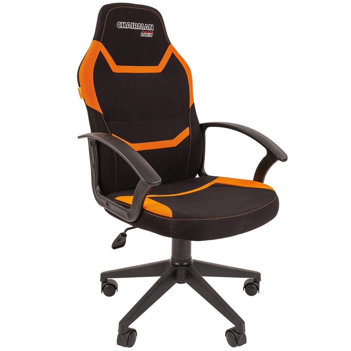 Игровое кресло CHAIRMAN ДРАЙВ 9, ткань, черный/оранжевый