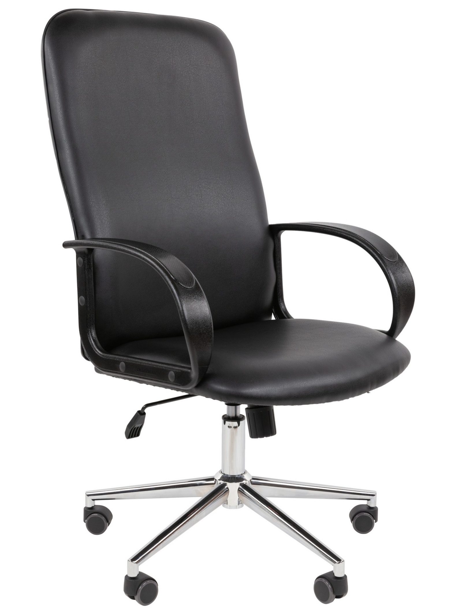 Офисное кресло CHAIRMAN 278 хром, экокожа, черный