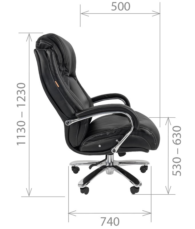 Офисное кресло CHAIRMAN 402, натуральная кожа/экокожа, черный