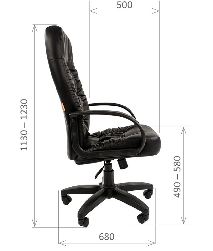 Офисное кресло CHAIRMAN 416 ЭКО, экокожа, черный матовый