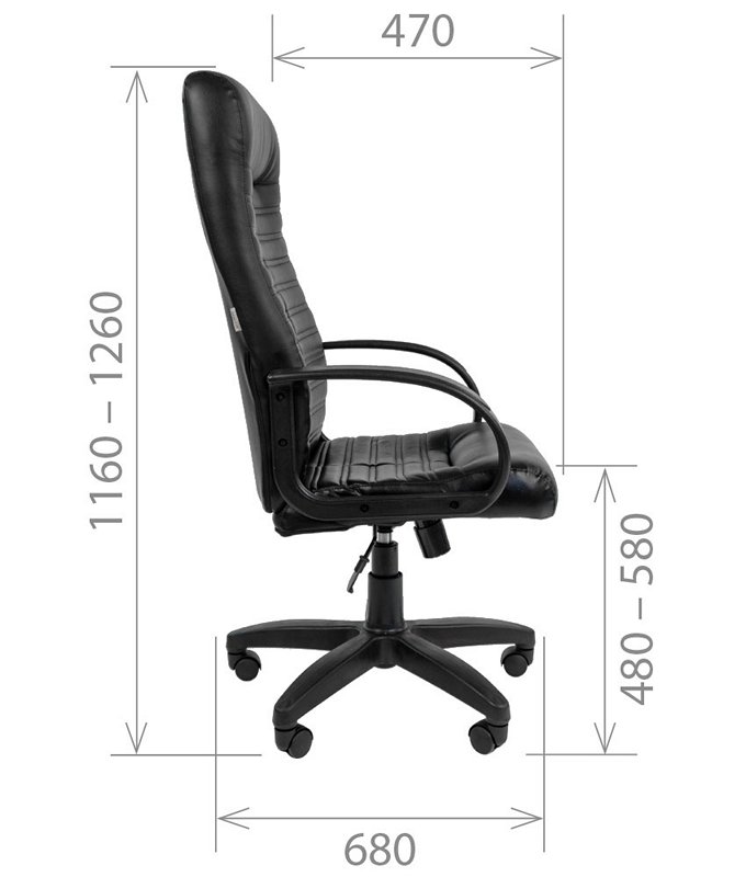 Офисное кресло CHAIRMAN 480ЛТ, экокожа, черный