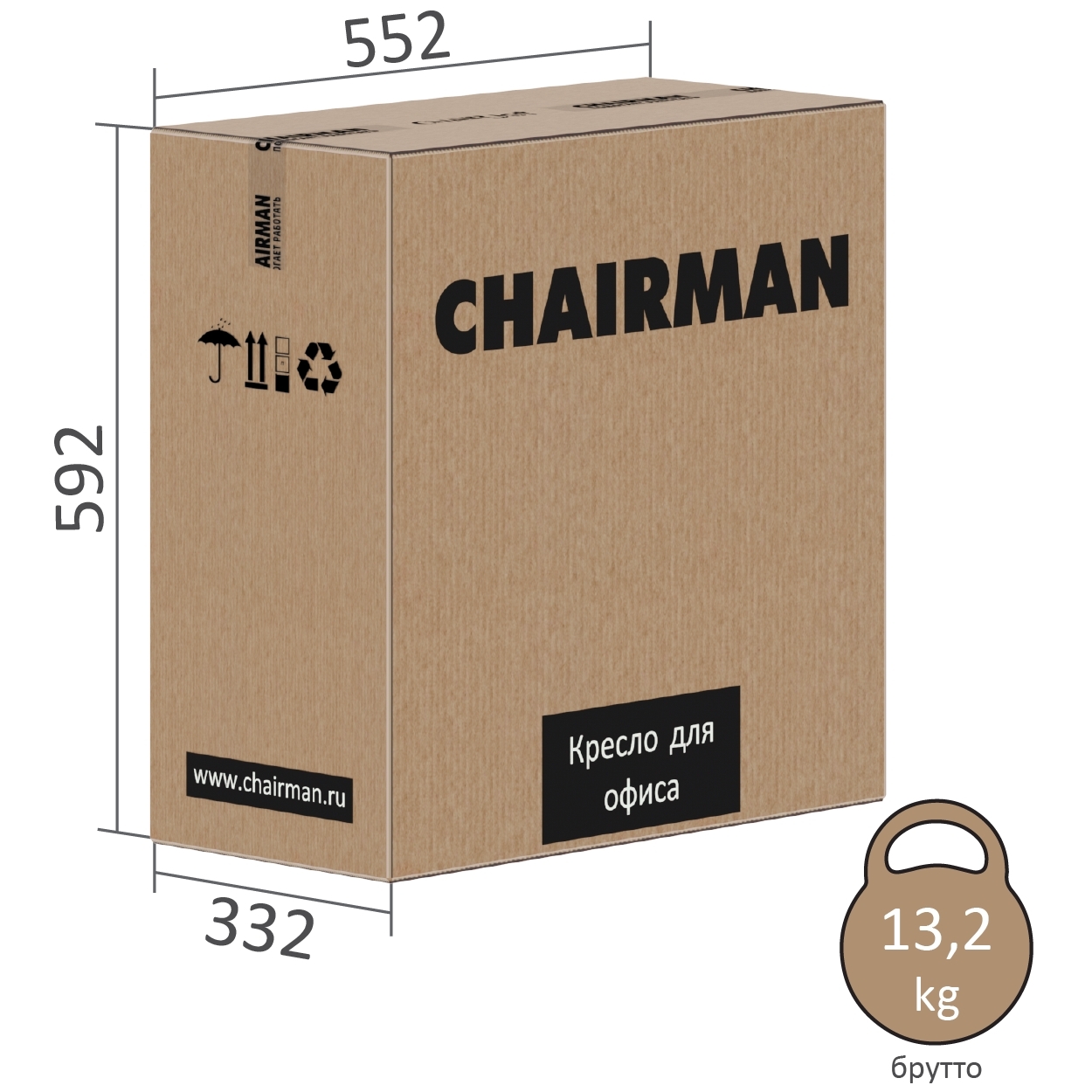 Офисное кресло CHAIRMAN 590, ткань/сетка, черный/серый