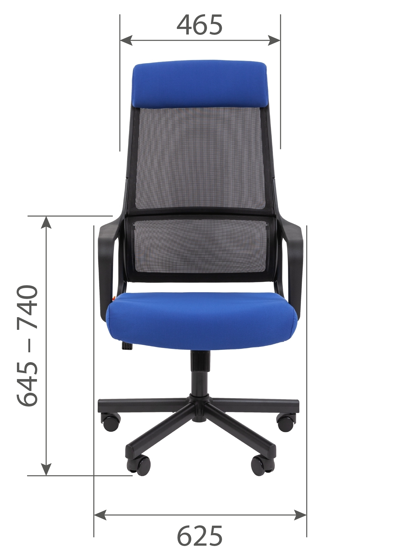 Офисное кресло CHAIRMAN 590, ткань/сетка, черный/синий