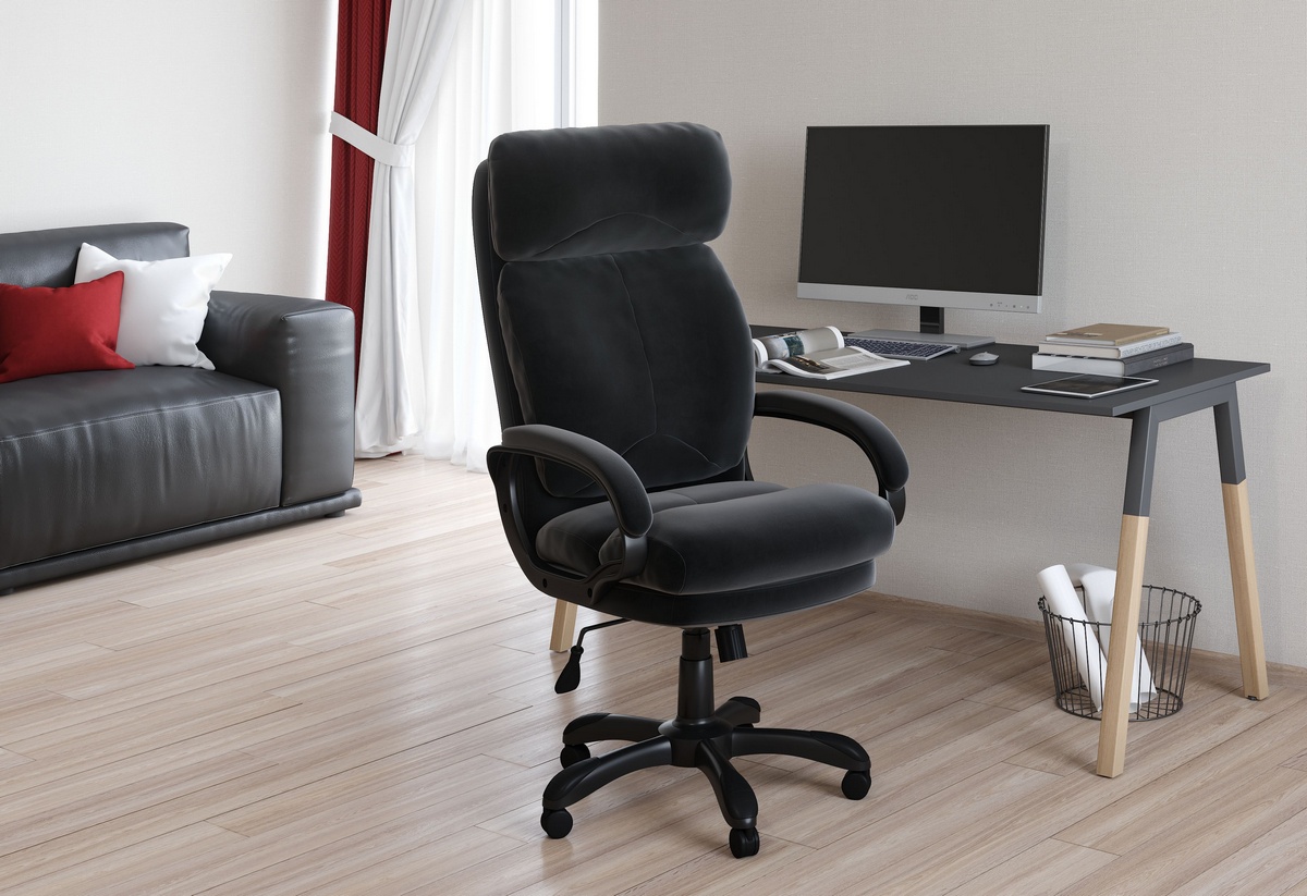 Офисное кресло CHAIRMAN ДОМ 505, ткань велюр, черный