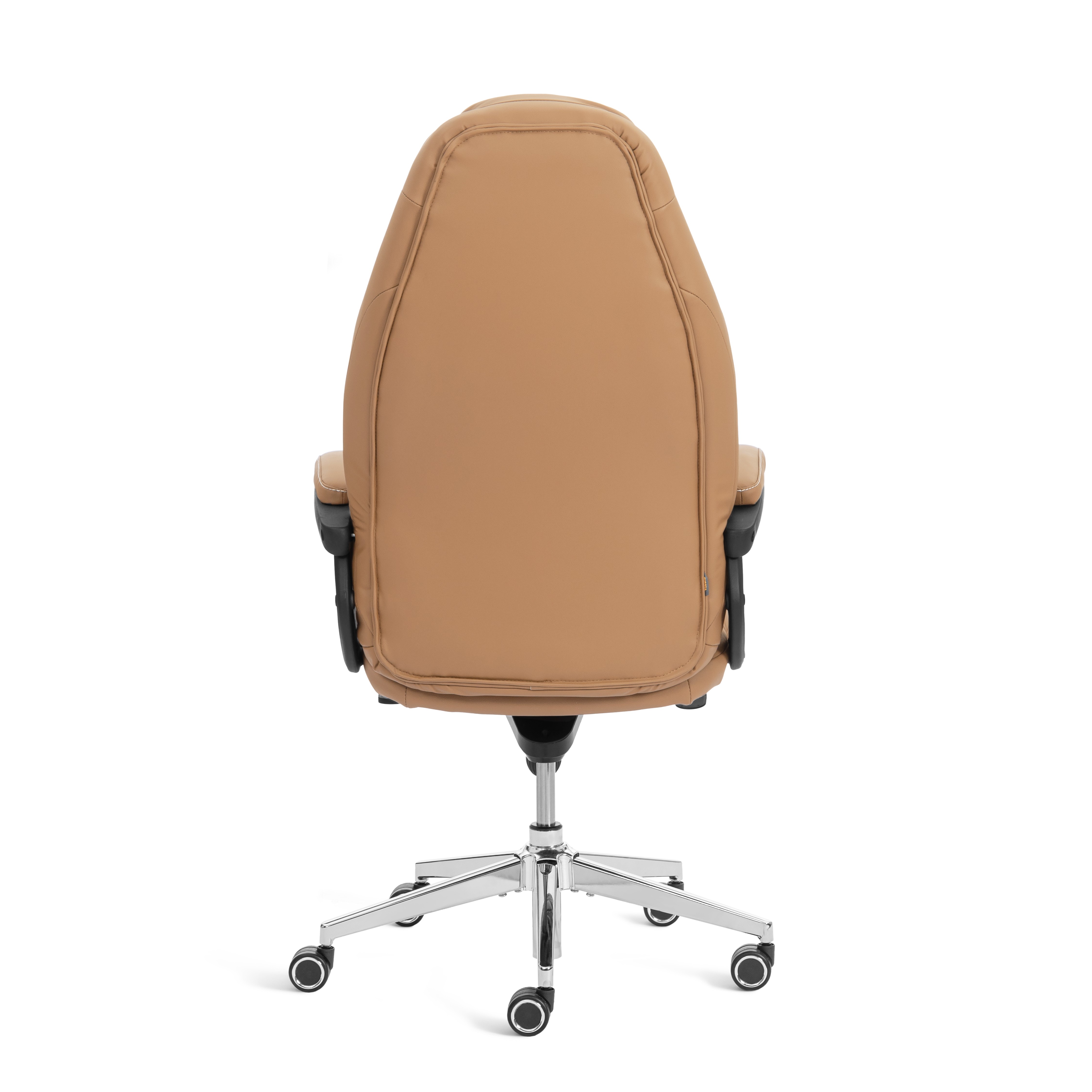 Кресло Босс Люкс/Boss Lux (26) хром экокожа LUX Classic 18-13, св.-коричневый