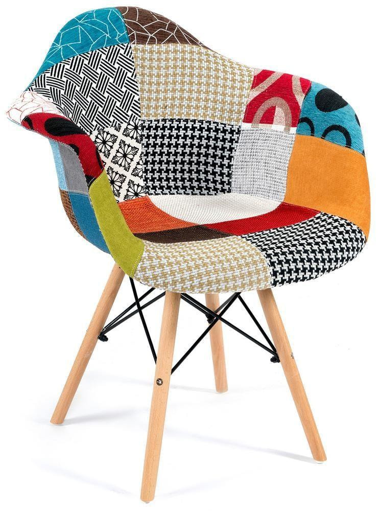 Кресло Синди Софт Имс/Cindy Soft Eames (мод.101) дерево бук/металл/мягкое сиденье/ткань, 65х62х80см, мультицвет