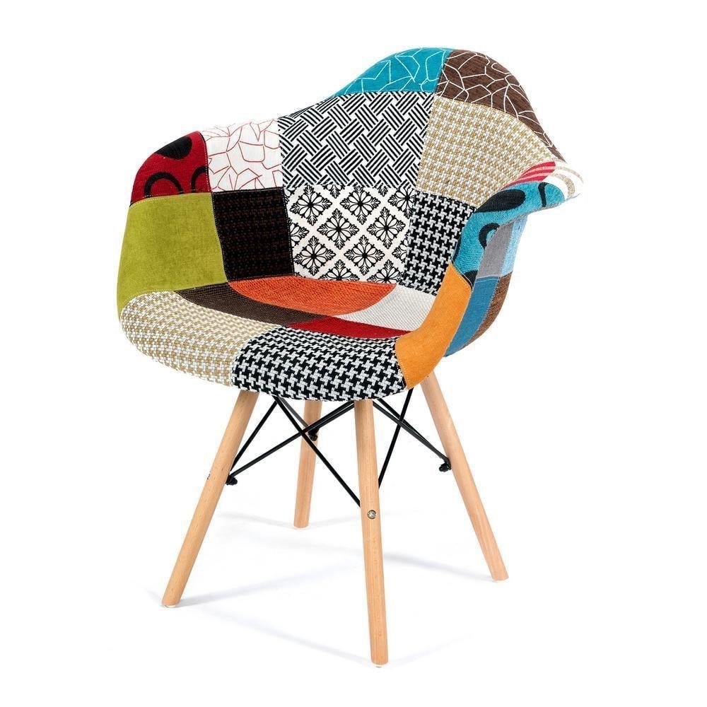 Кресло Синди Софт Имс/Cindy Soft Eames (мод.101) дерево бук/металл/мягкое сиденье/ткань, 65х62х80см, мультицвет