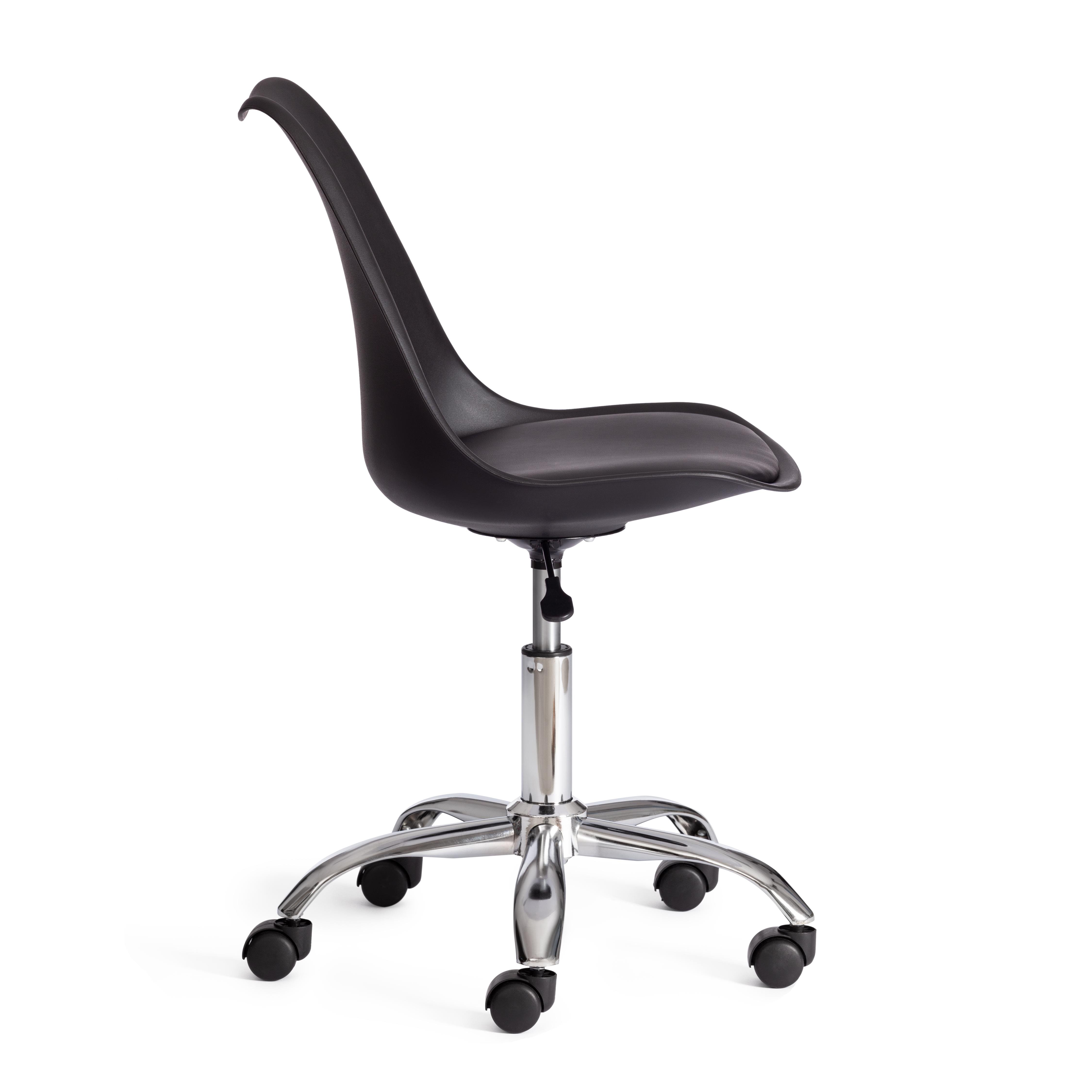 Офисное кресло Тулип/Tulip (мод.106-1) металл/пластик/PU, 58 x 47 x 97см, Black (черный) / Chrome (хром)