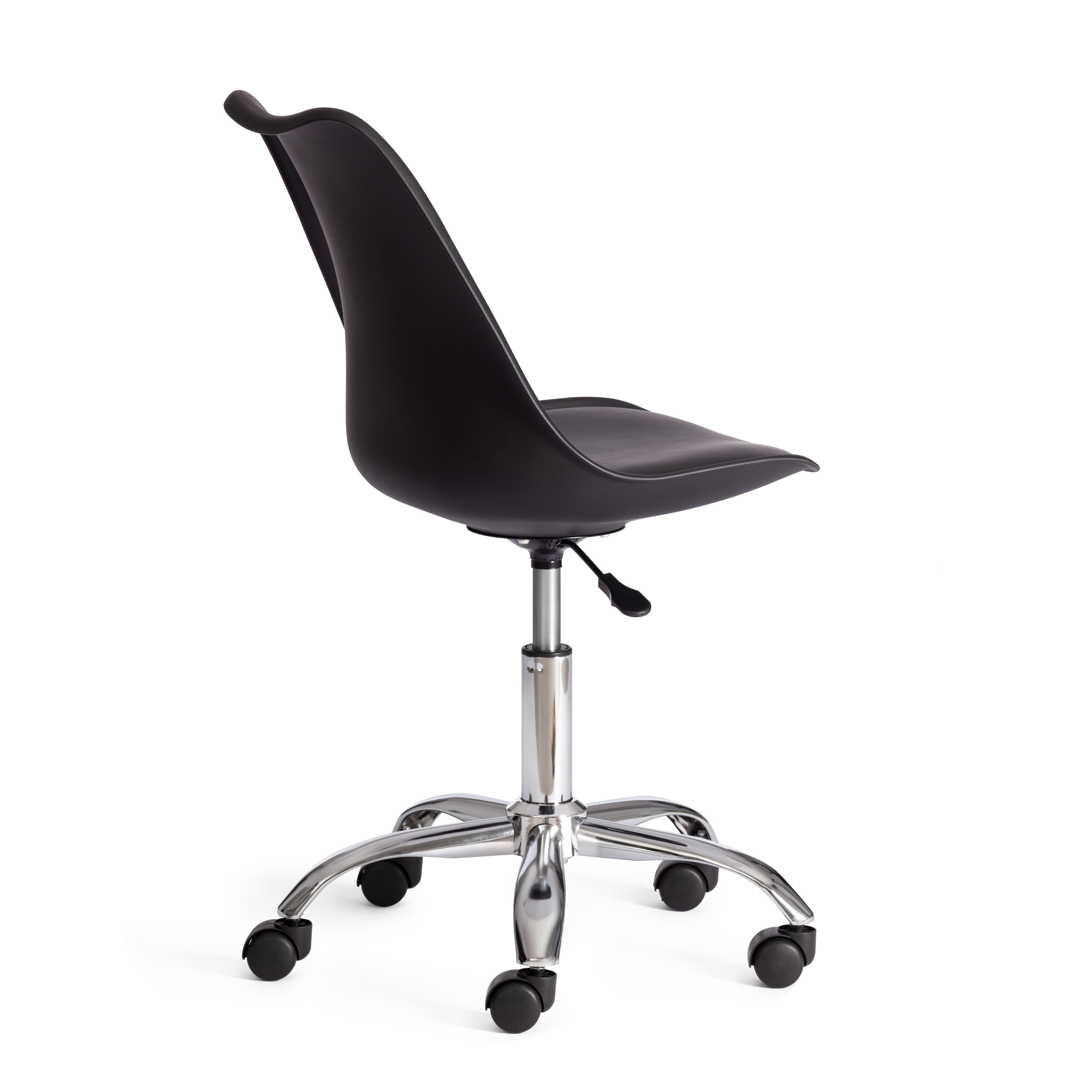 Офисное кресло Тулип/Tulip (мод.106-1) металл/пластик/PU, 58 x 47 x 97см, Black (черный) / Chrome (хром)