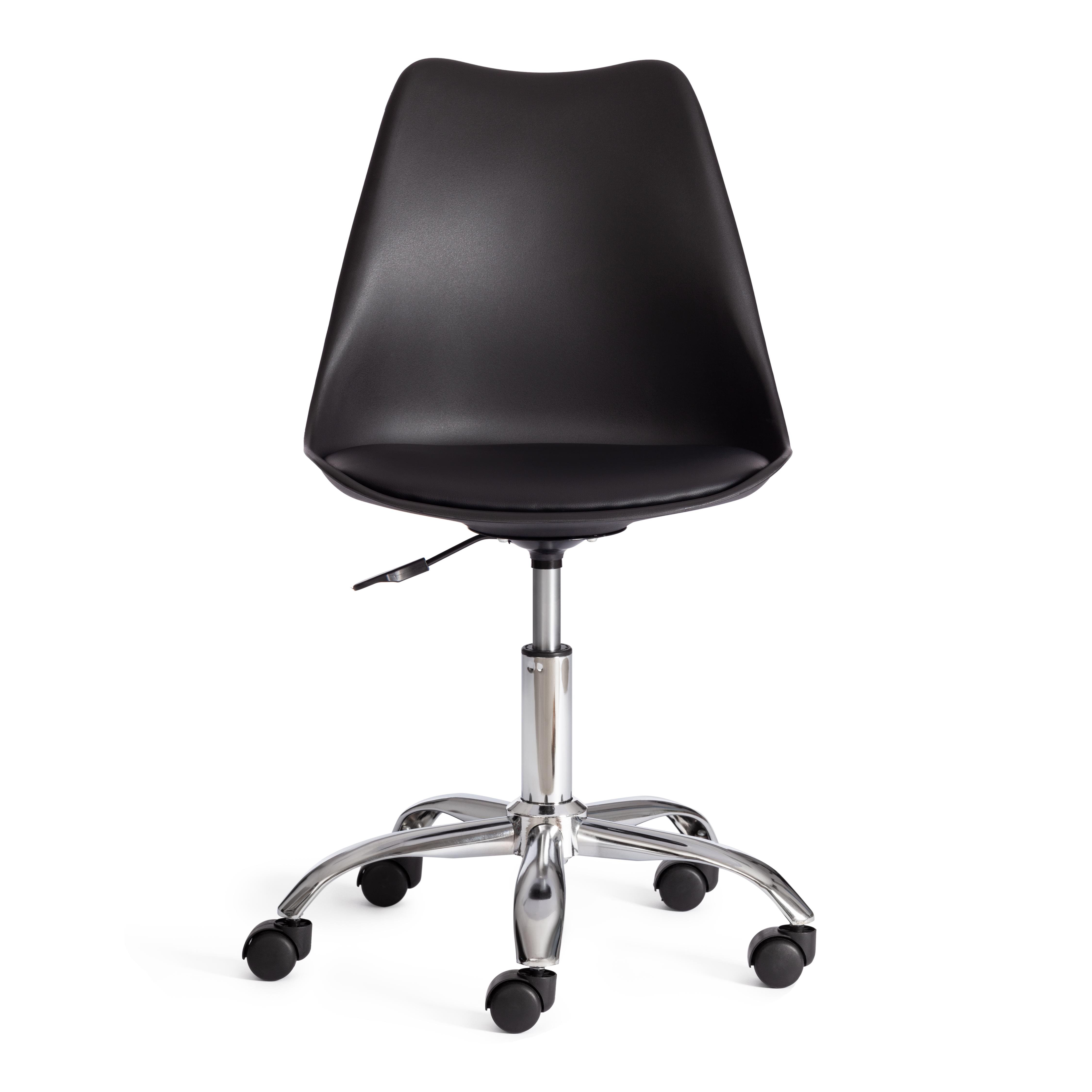 Офисное кресло Тулип/Tulip (мод.106-1) металл/пластик/PU, 58 x 47 x 97см, Black (черный) / Chrome (хром)