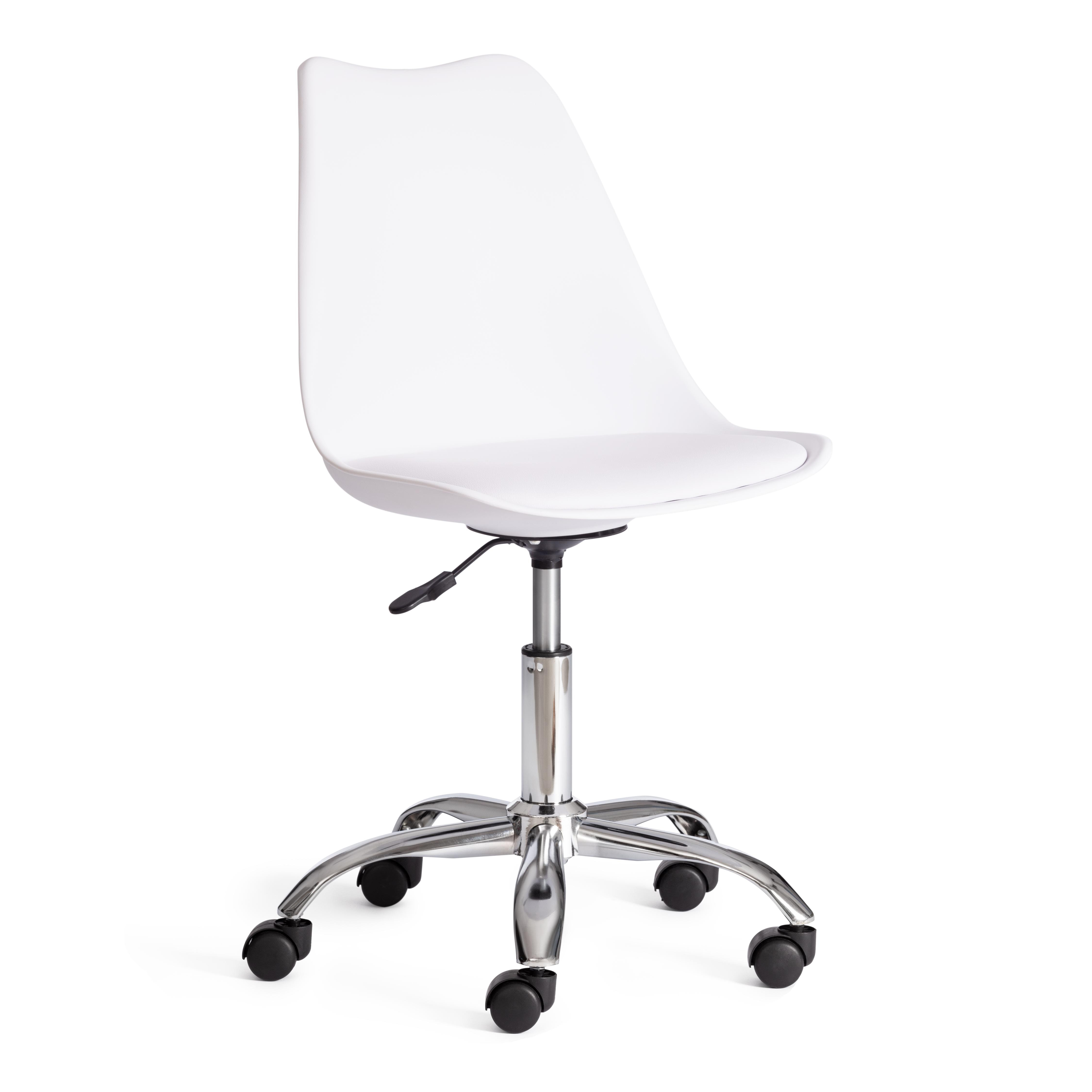 Офисное кресло Тулип/Tulip (мод.106-1) металл/пластик/PU, 58 x 47 x 97см, White (белый) / Chrome (хром)