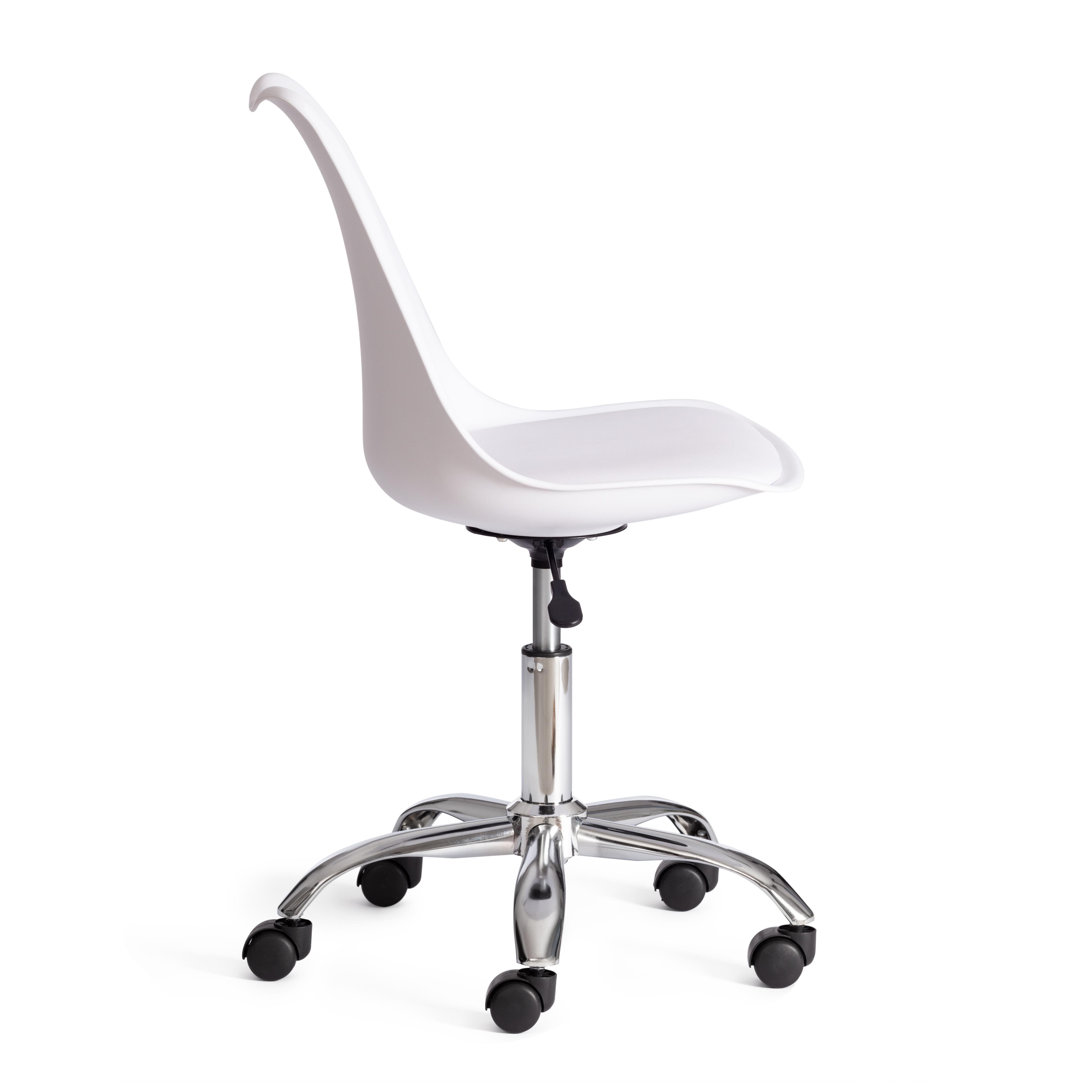 Офисное кресло Тулип/Tulip (мод.106-1) металл/пластик/PU, 58 x 47 x 97см, White (белый) / Chrome (хром)