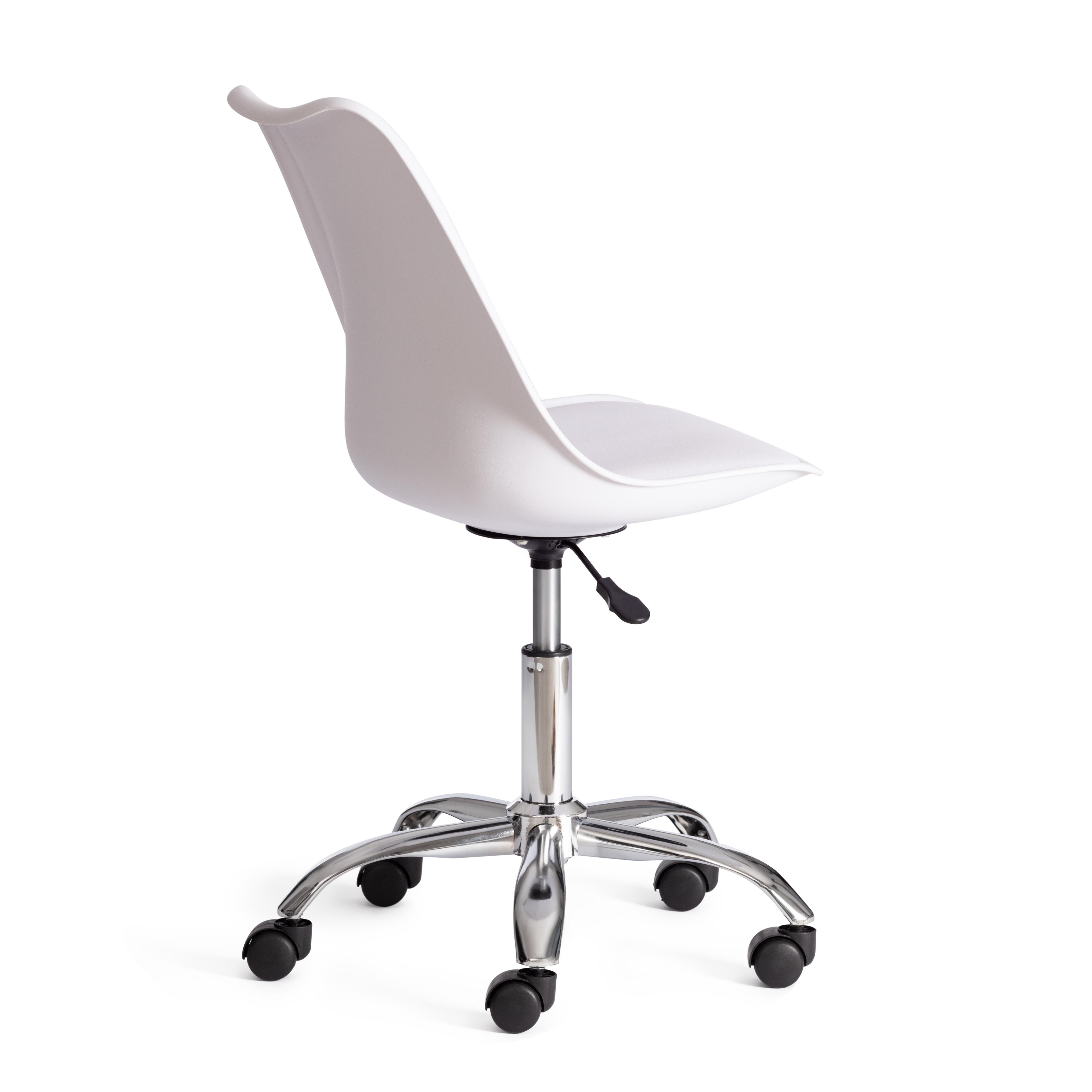 Офисное кресло Тулип/Tulip (мод.106-1) металл/пластик/PU, 58 x 47 x 97см, White (белый) / Chrome (хром)