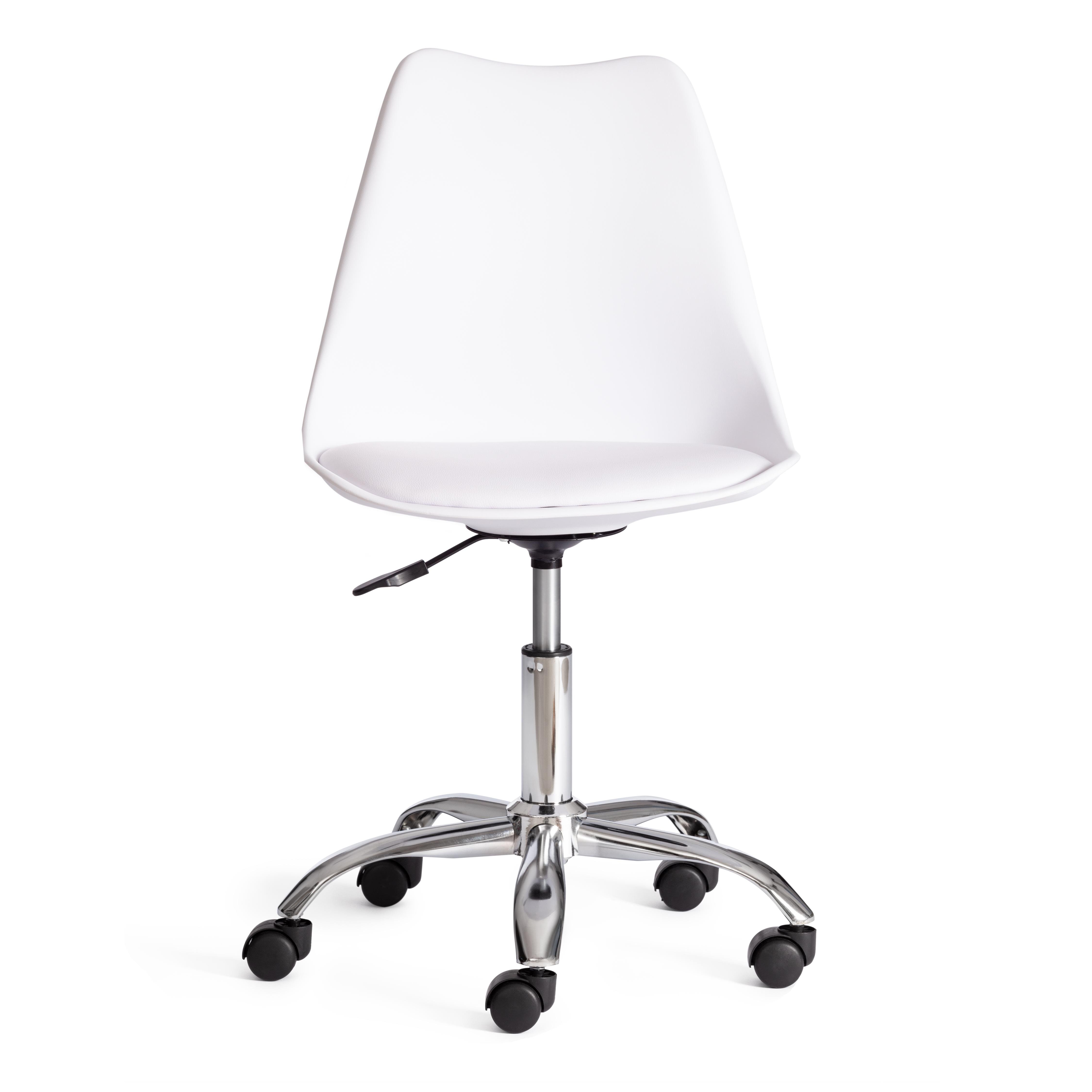 Офисное кресло Тулип/Tulip (мод.106-1) металл/пластик/PU, 58 x 47 x 97см, White (белый) / Chrome (хром)