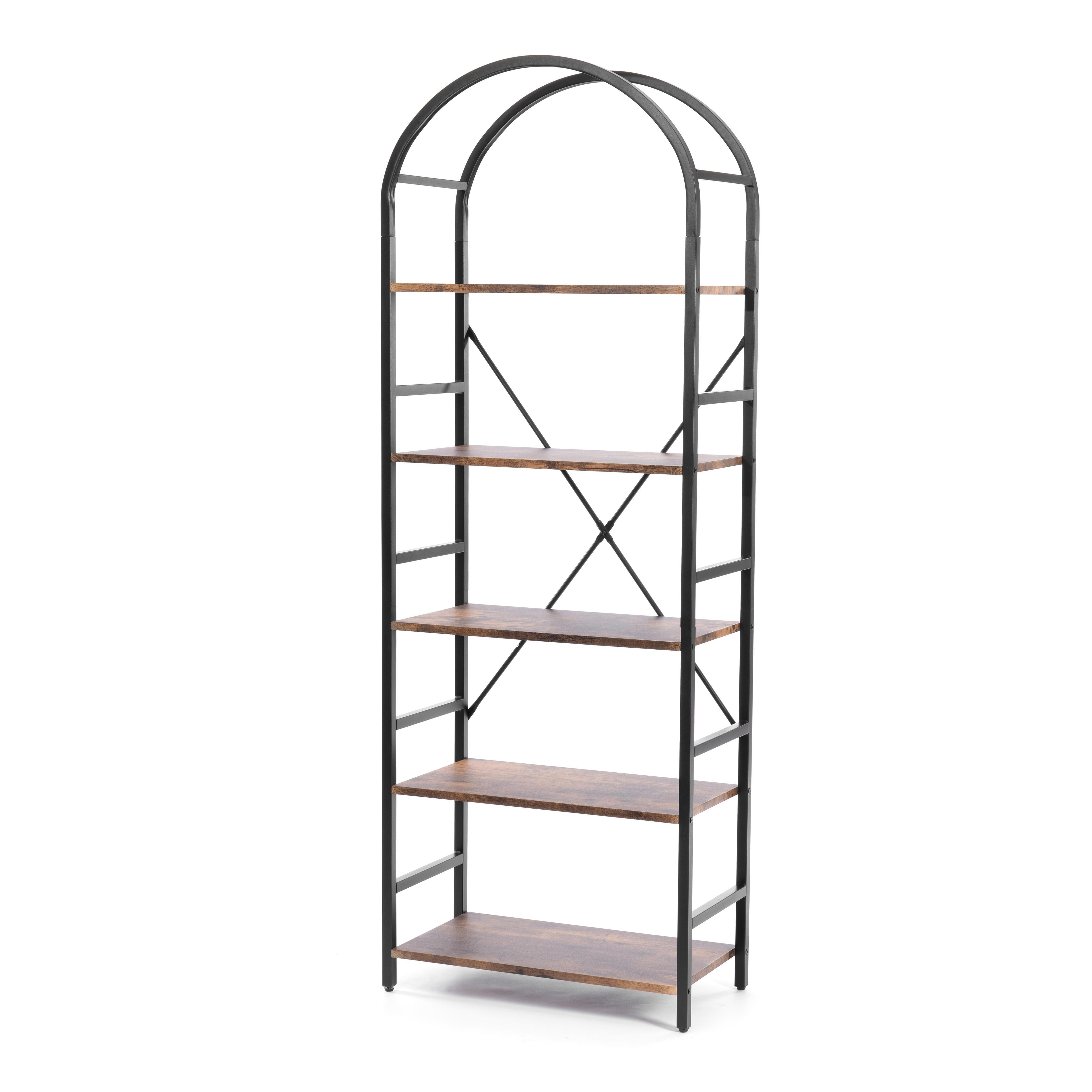 Стеллаж Вс-03/Ws-03 60x30x166 см, burnt/обгоревшее дерево