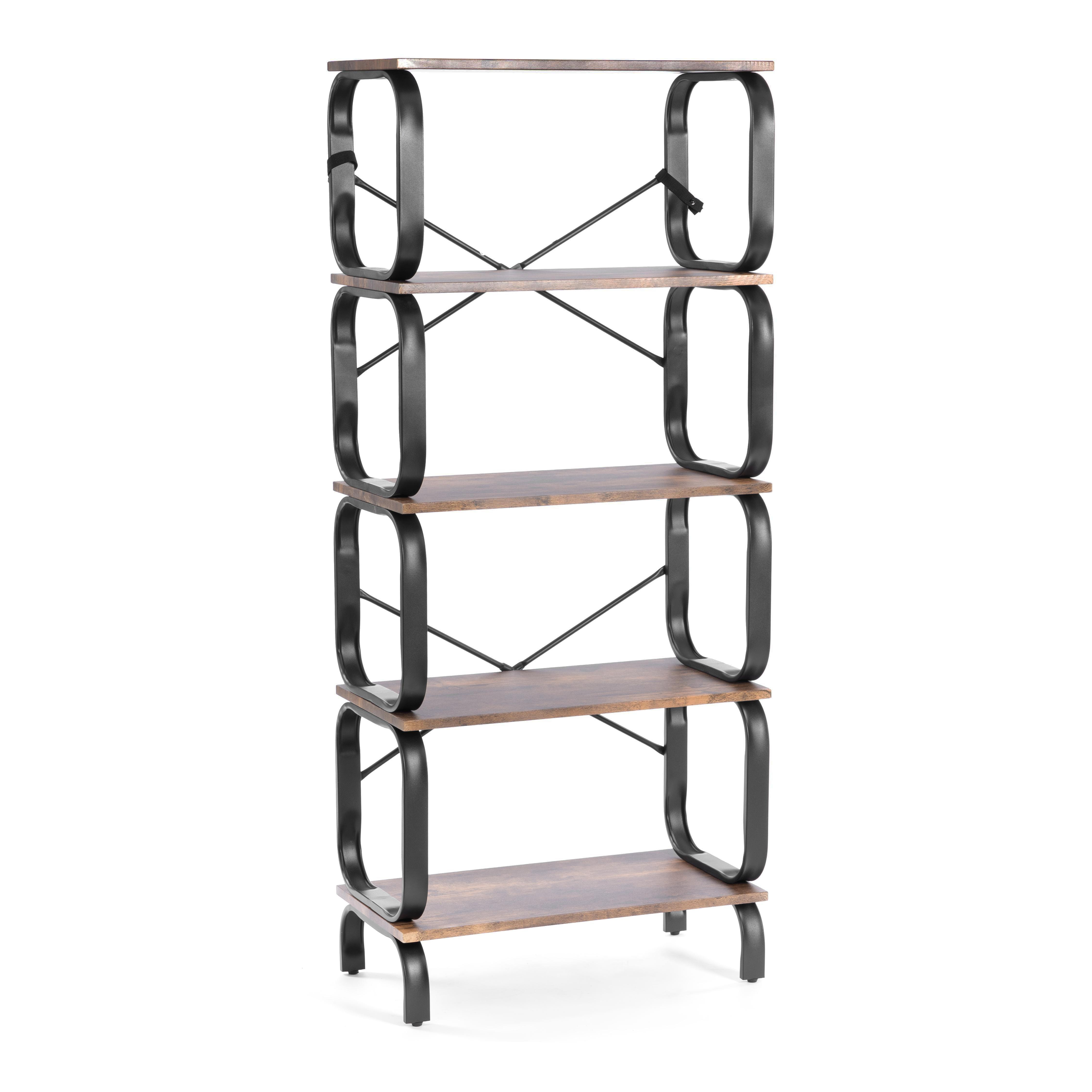 Стеллаж Вс-04/Ws-04 60x30x140 см, burnt/обгоревшее дерево