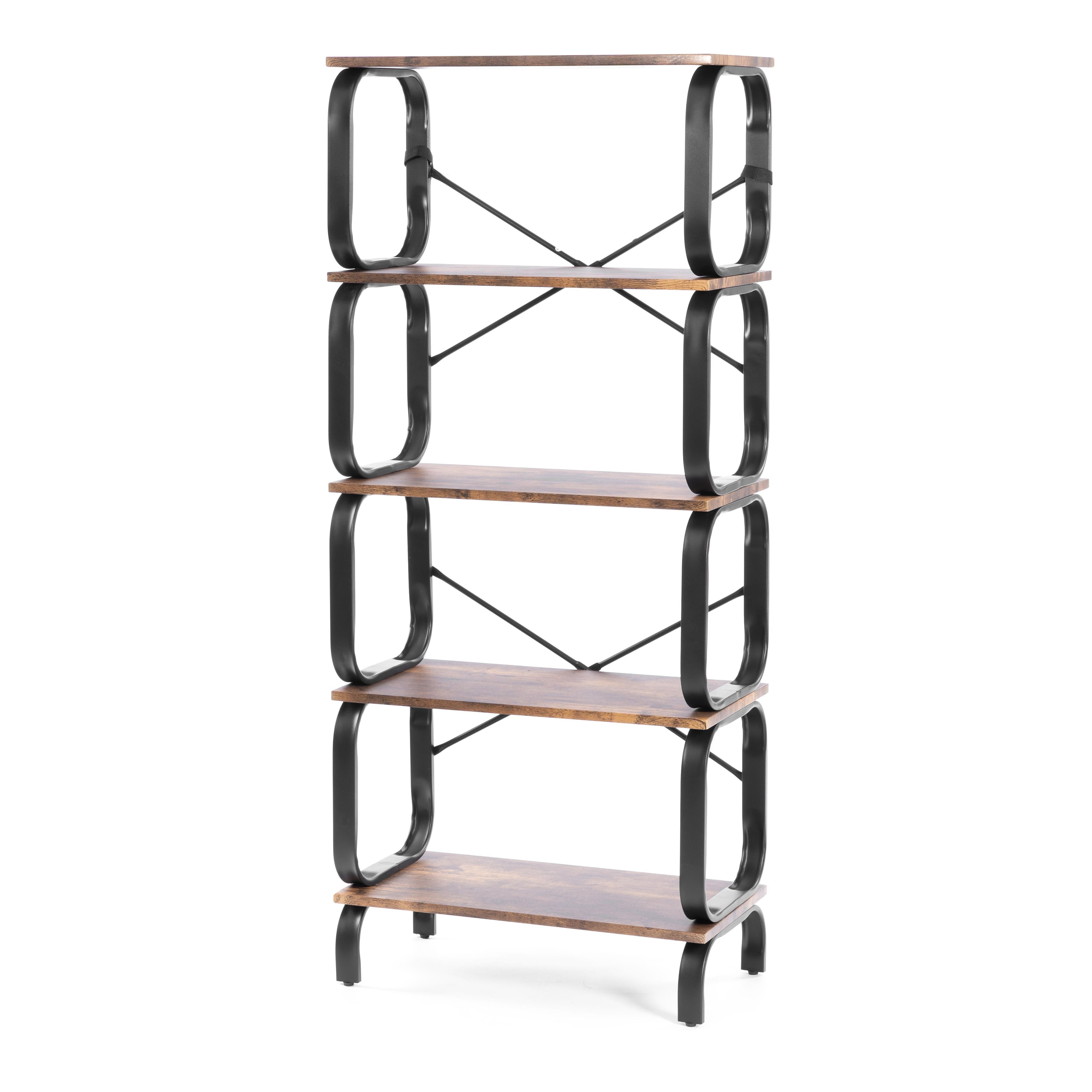 Стеллаж Вс-04/Ws-04 60x30x140 см, burnt/обгоревшее дерево