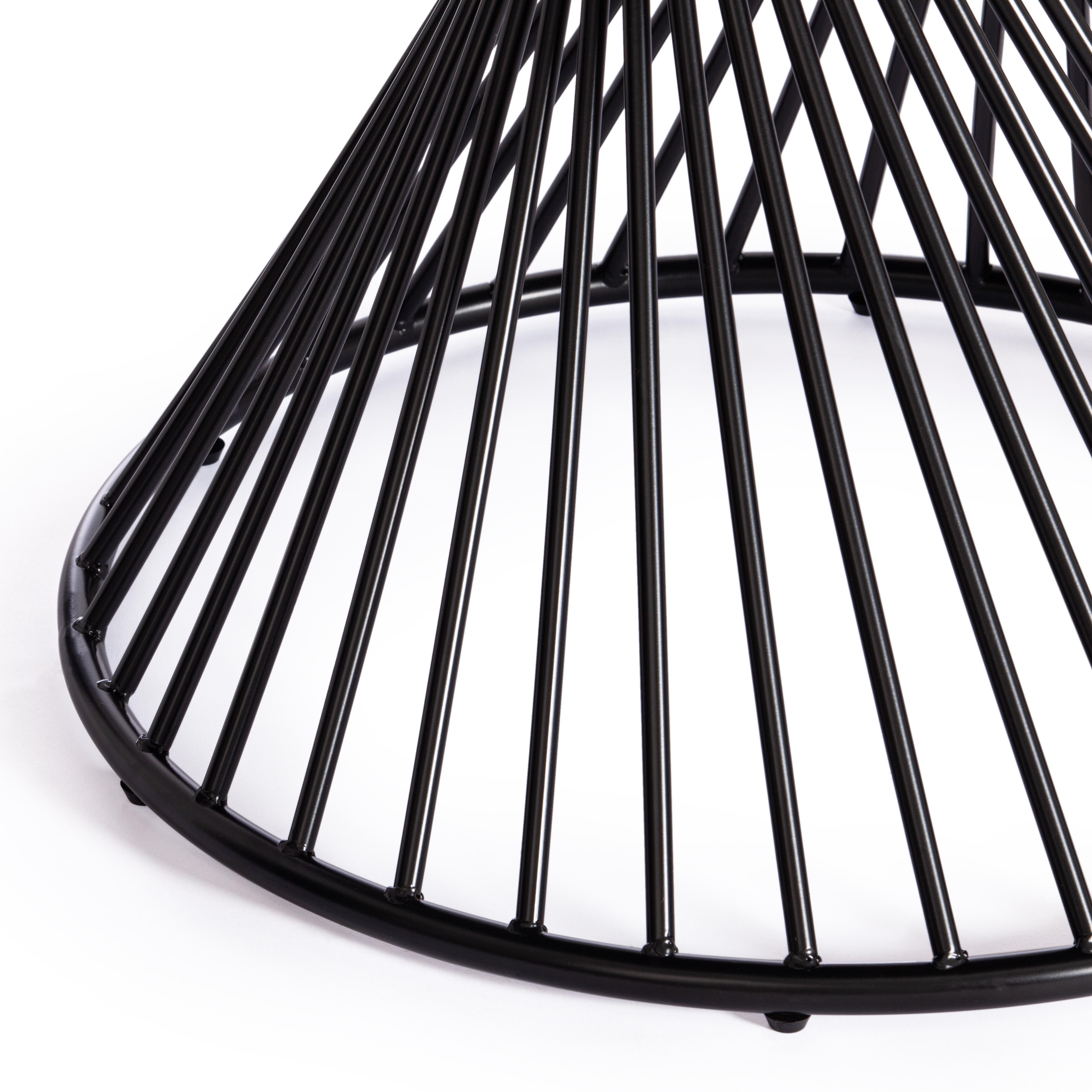 Стол Бертоя/Bertoia (мод.GT21) металл/стекло 8мм, черный, 120х120х75см