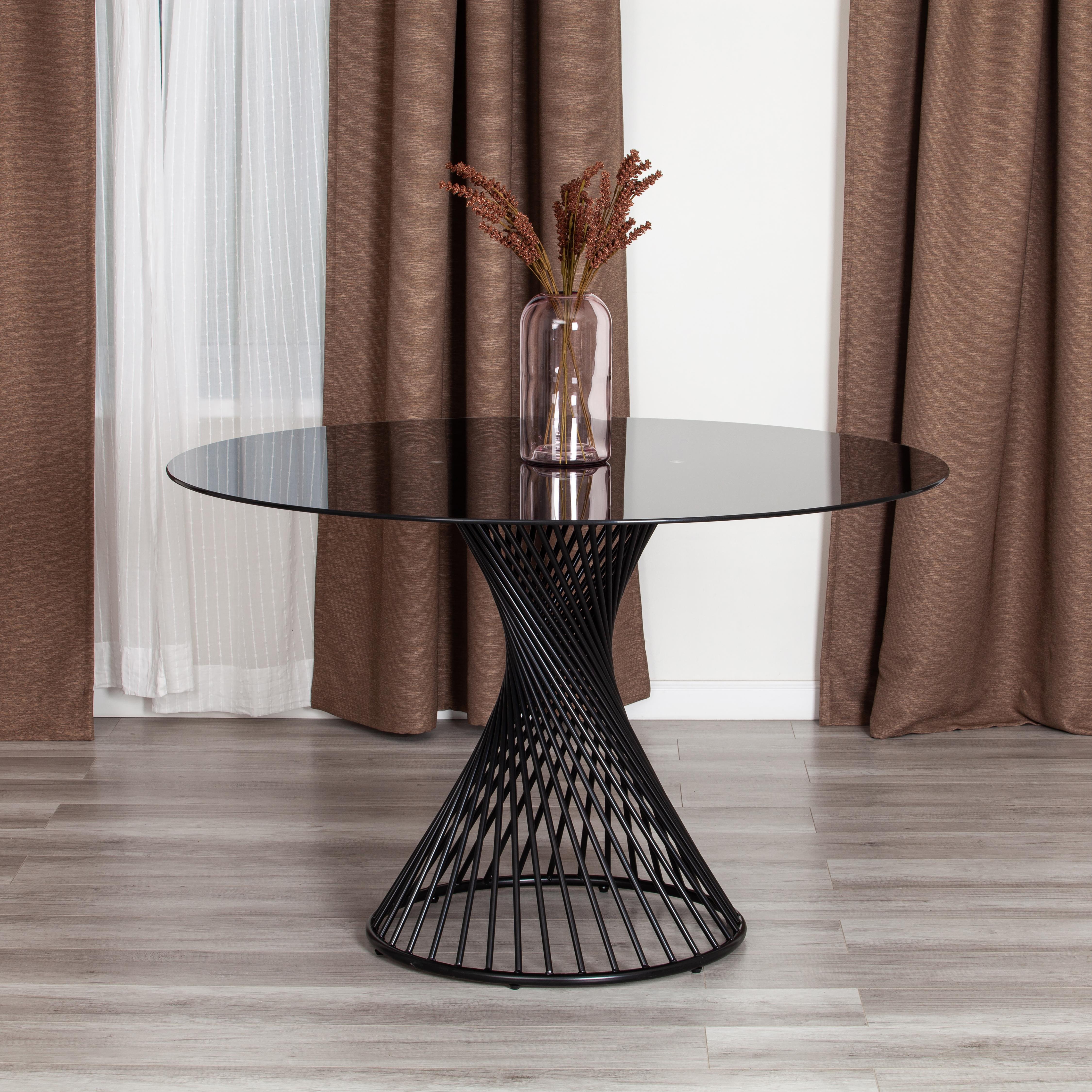 Стол Бертоя/Bertoia (мод.GT21) металл/стекло 8мм, черный, 120х120х75см