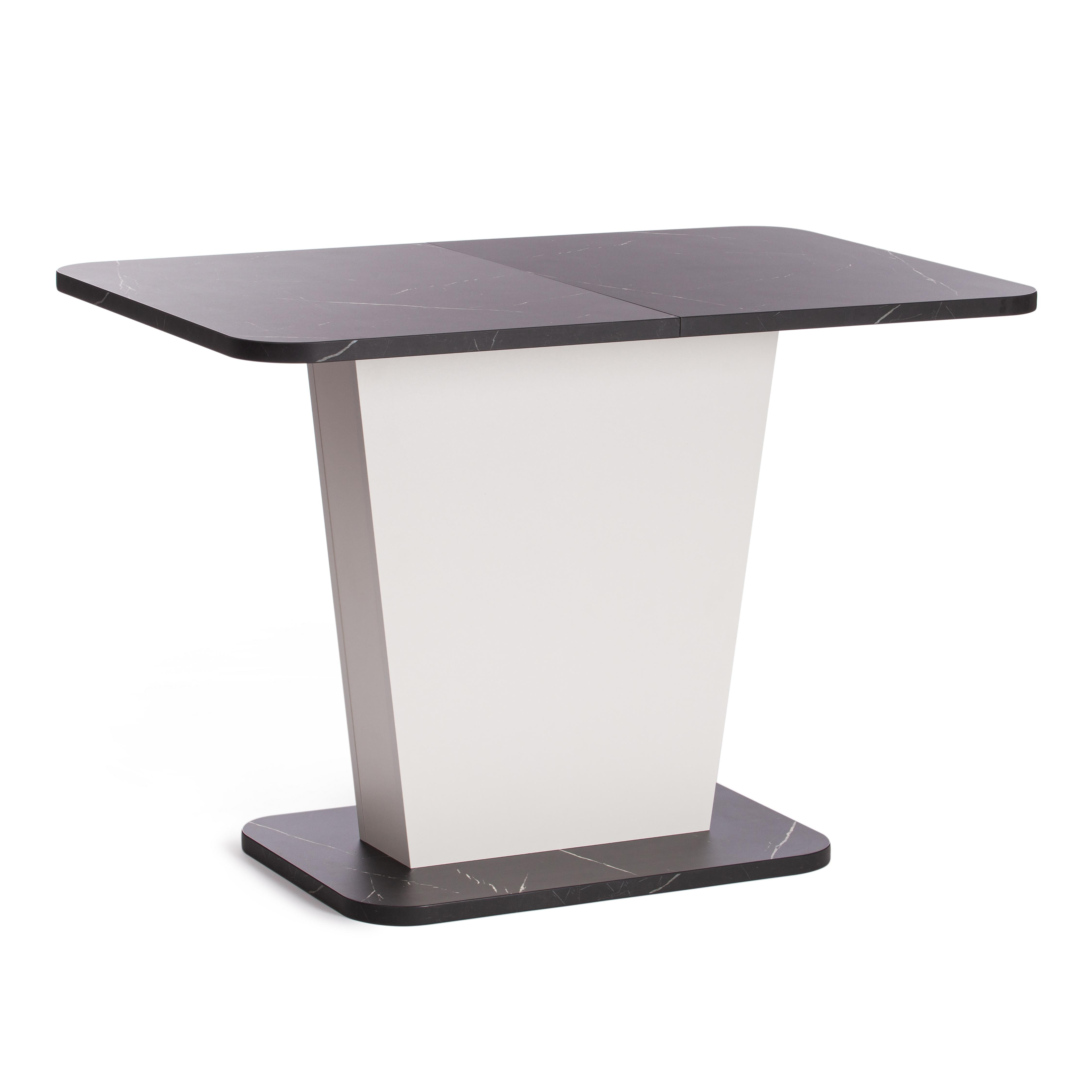Стол обеденный раздвижной Гент/Gent ЛДСП, 110-145х68,6х75,5см, мрамор блэк роял/белый