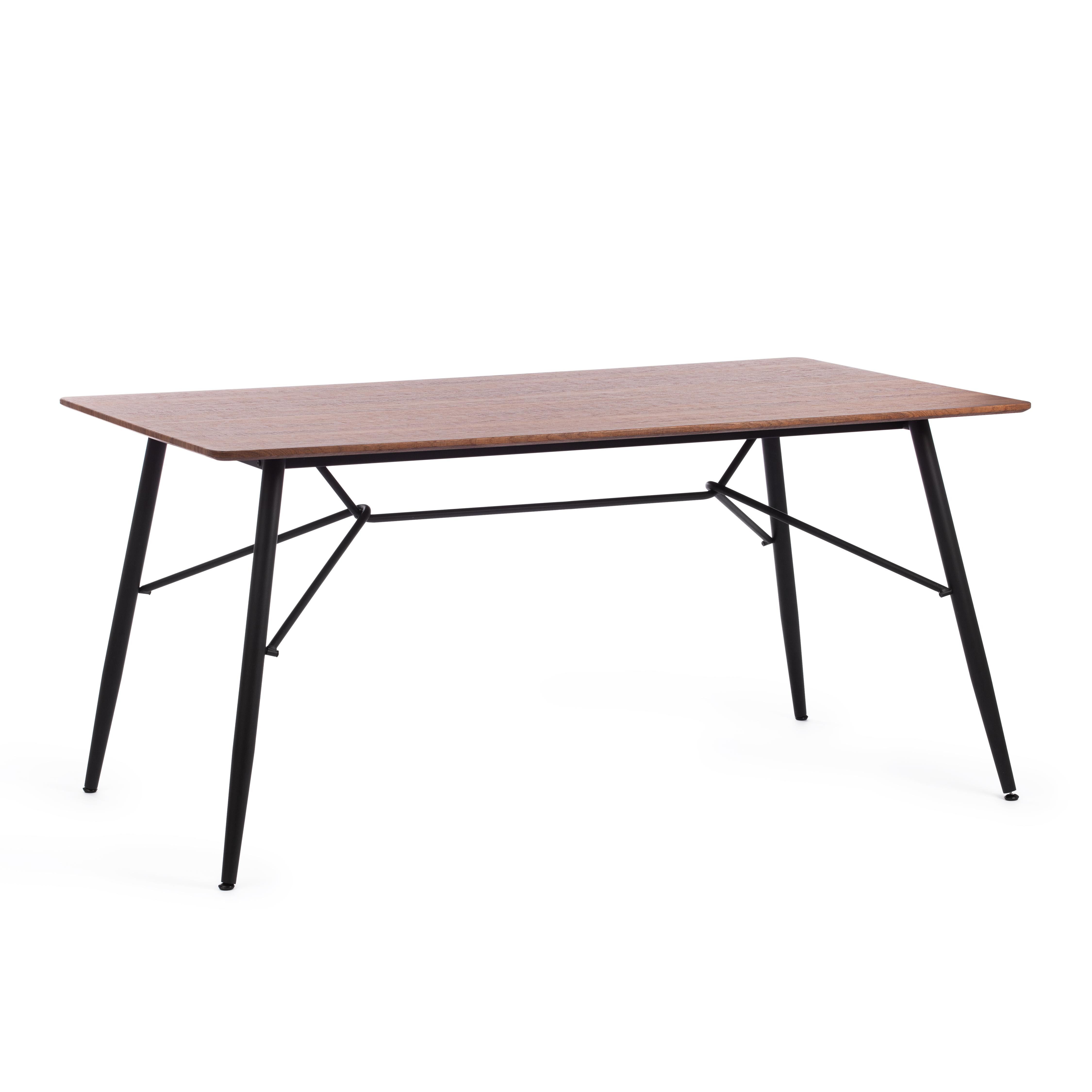 Стол Русто/Rusto (мод.289) МДФ/металл, 160х90х75см, черный/орех 10