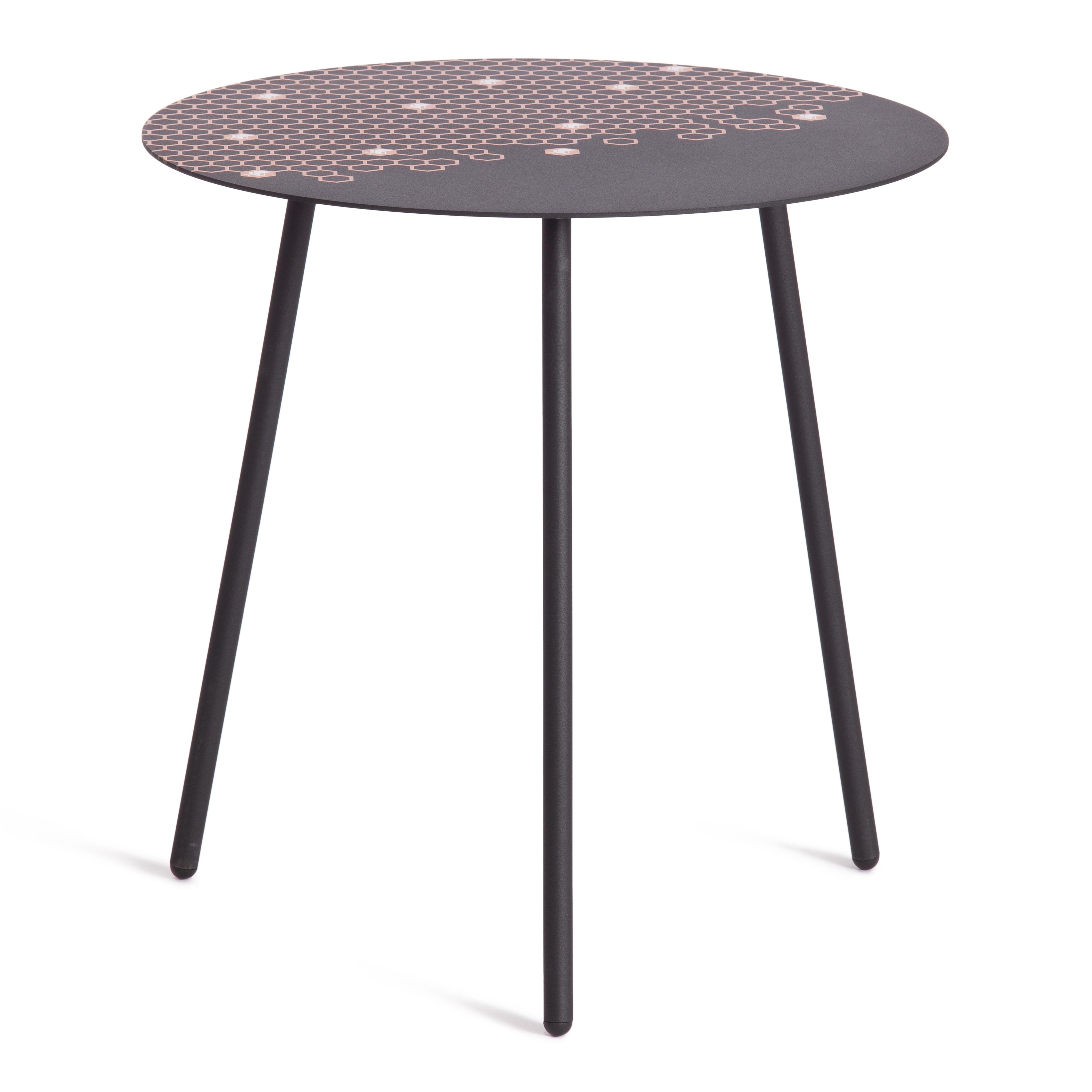 Столик кофейный Tetchair металл, 45х45х45см, черный с лого