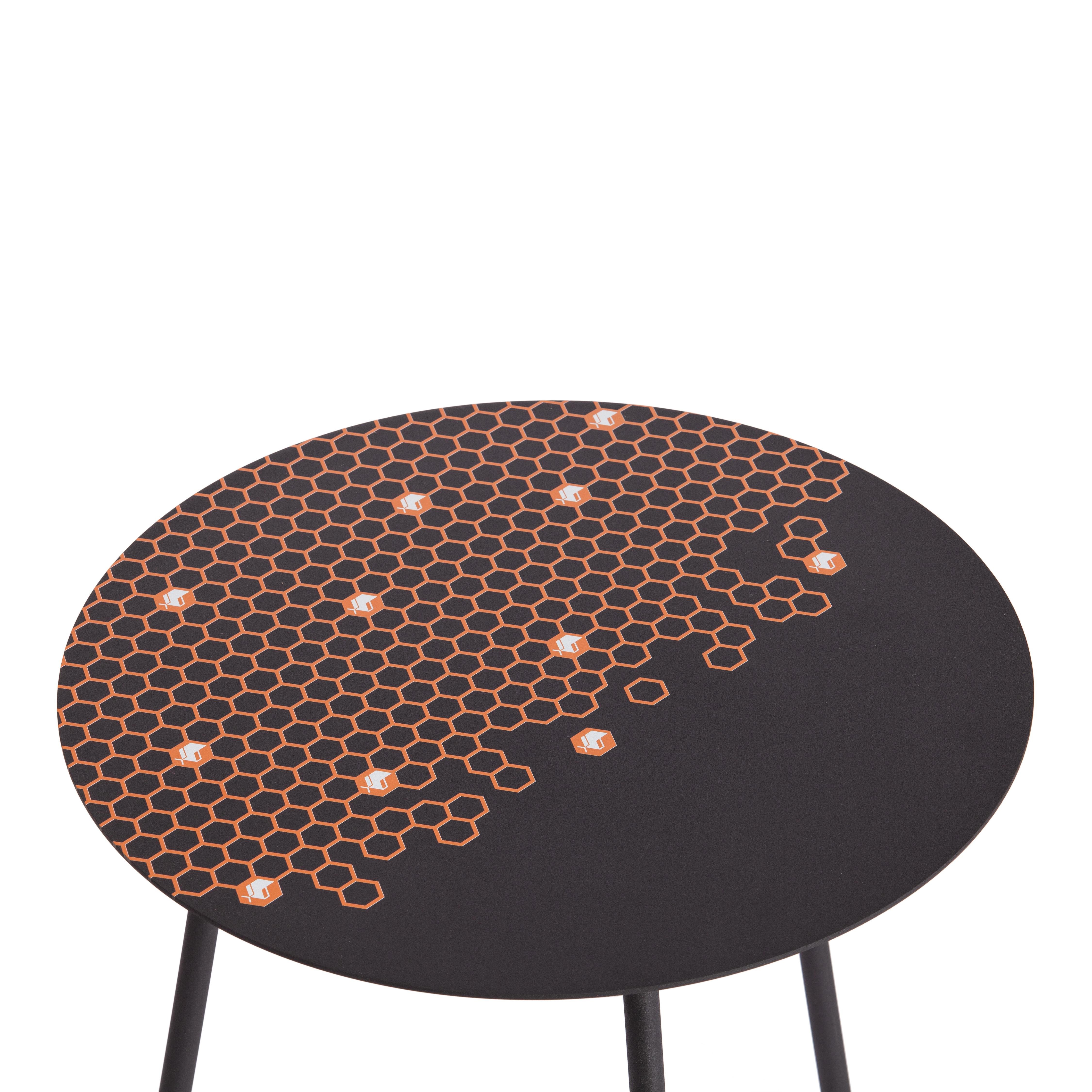 Столик кофейный Tetchair металл, 45х45х45см, черный с лого