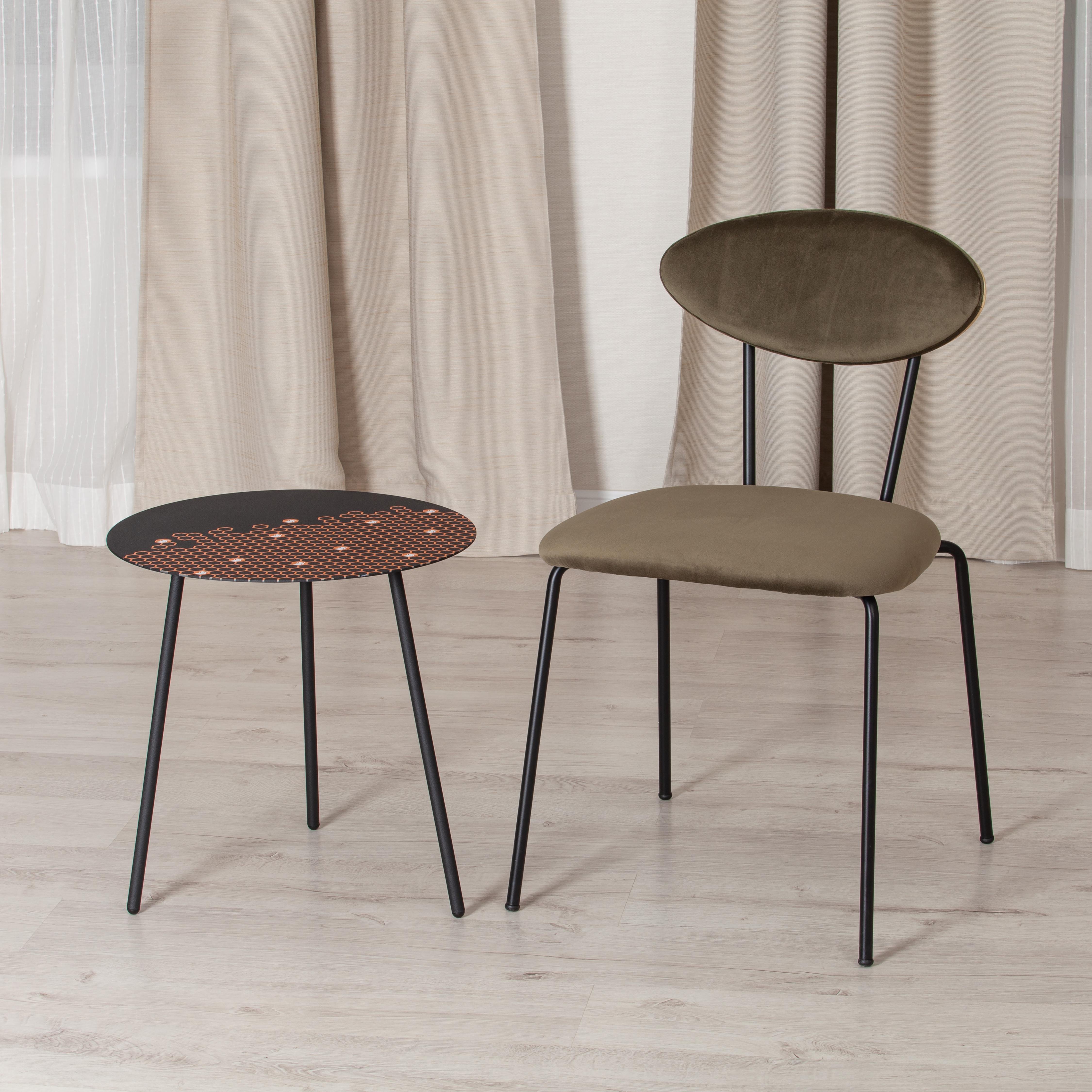 Столик кофейный Tetchair металл, 45х45х45см, черный с лого