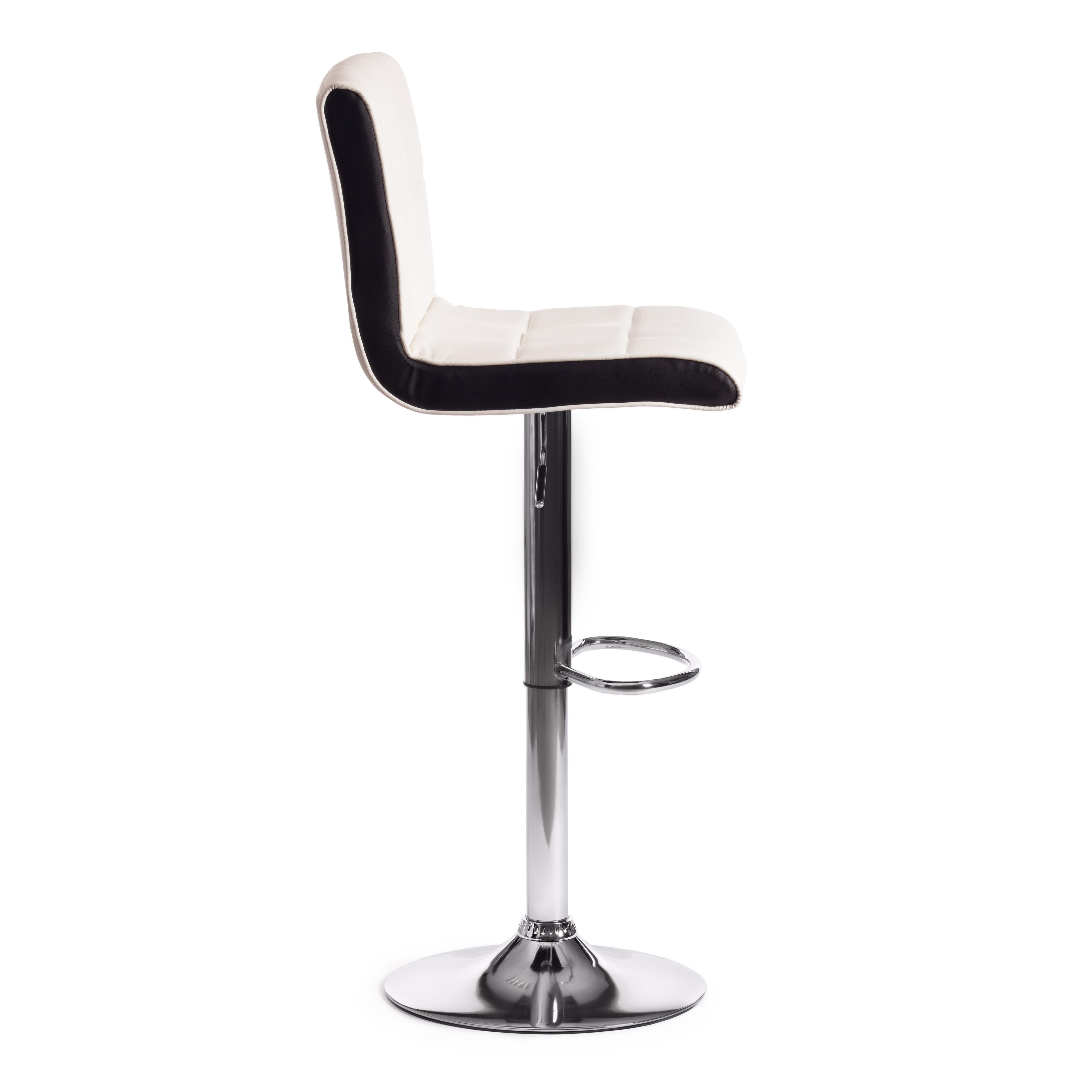 Стул барный Барбер/Barber (мод.KY711D) металл/экокожа, 43х50х92-103см, белый/черный/хром