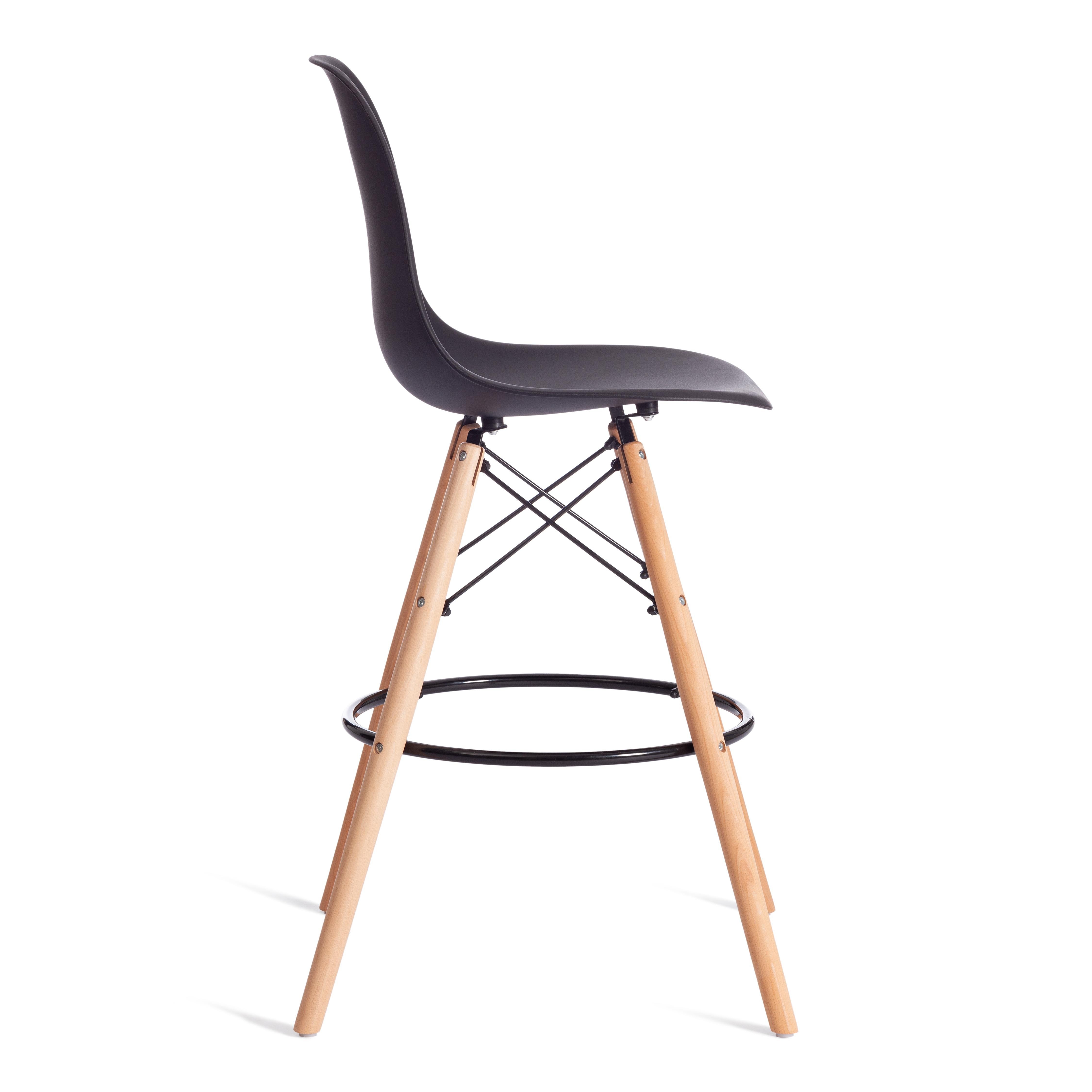 Стул барный Синди Бар Чаир/Cindy Bar Chair (мод.80-1) дерево бук/металл/пластик, 50х51х109см, черный 3010/ натуральный