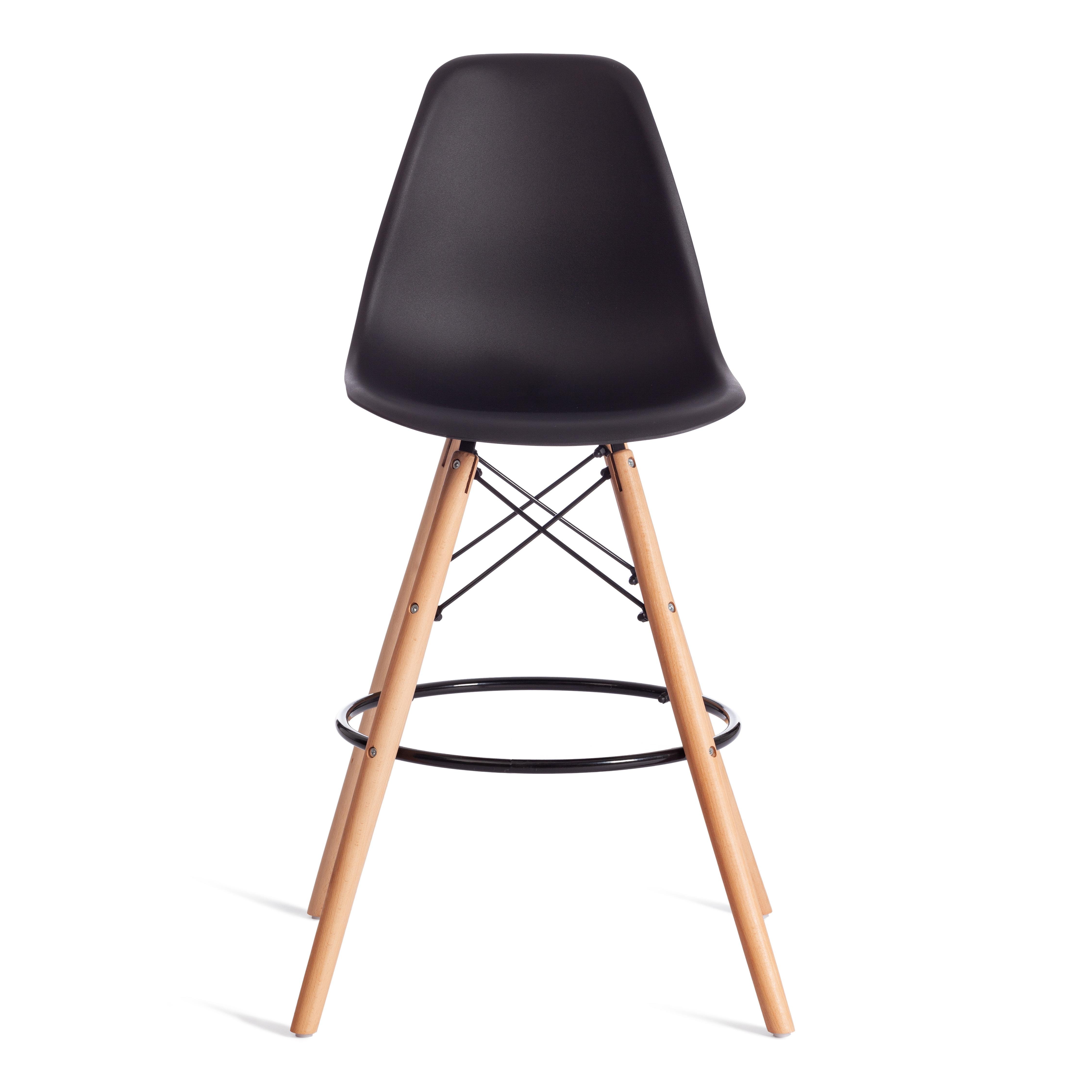 Стул барный Синди Бар Чаир/Cindy Bar Chair (мод.80-1) дерево бук/металл/пластик, 50х51х109см, черный 3010/ натуральный