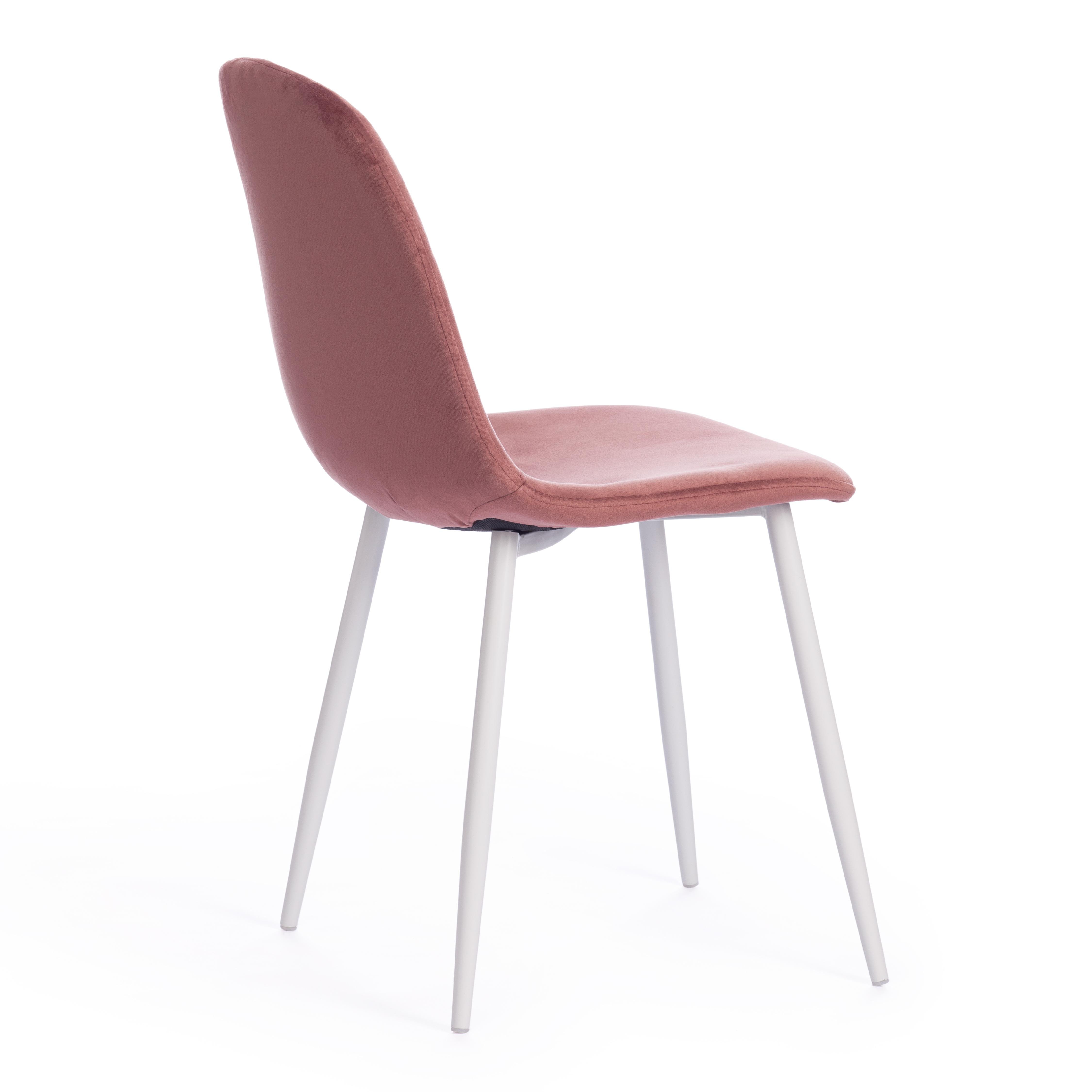 Стул Бриз/Breeze (мод.4724)/1 шт. в упаковке велюр/металл, 44х53х87см, коралловый (HLR44)/белый