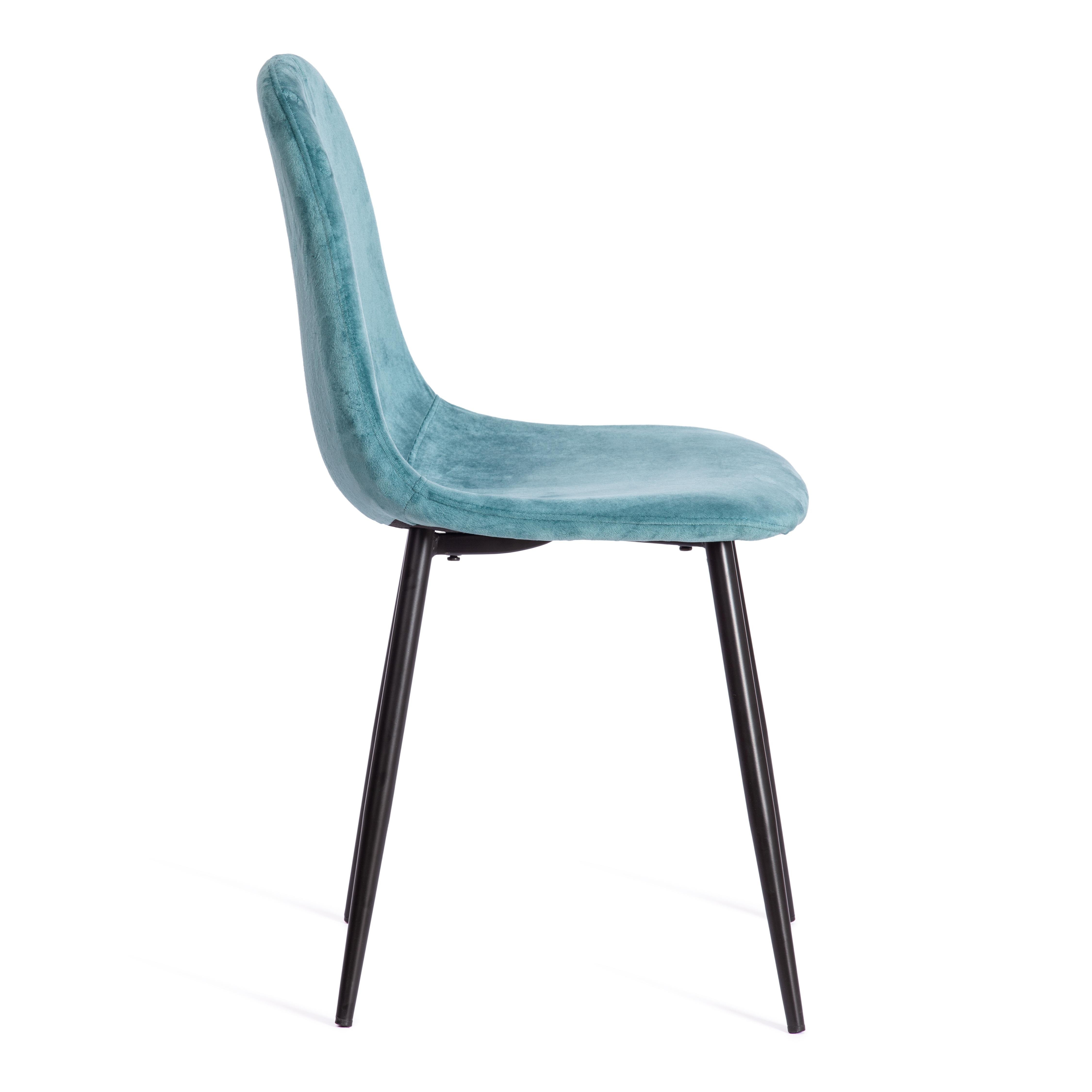 Стул Бриз/Breeze (мод.4724) велюр/металл, 44х53х87см, бирюзовый (HLR60)/черный