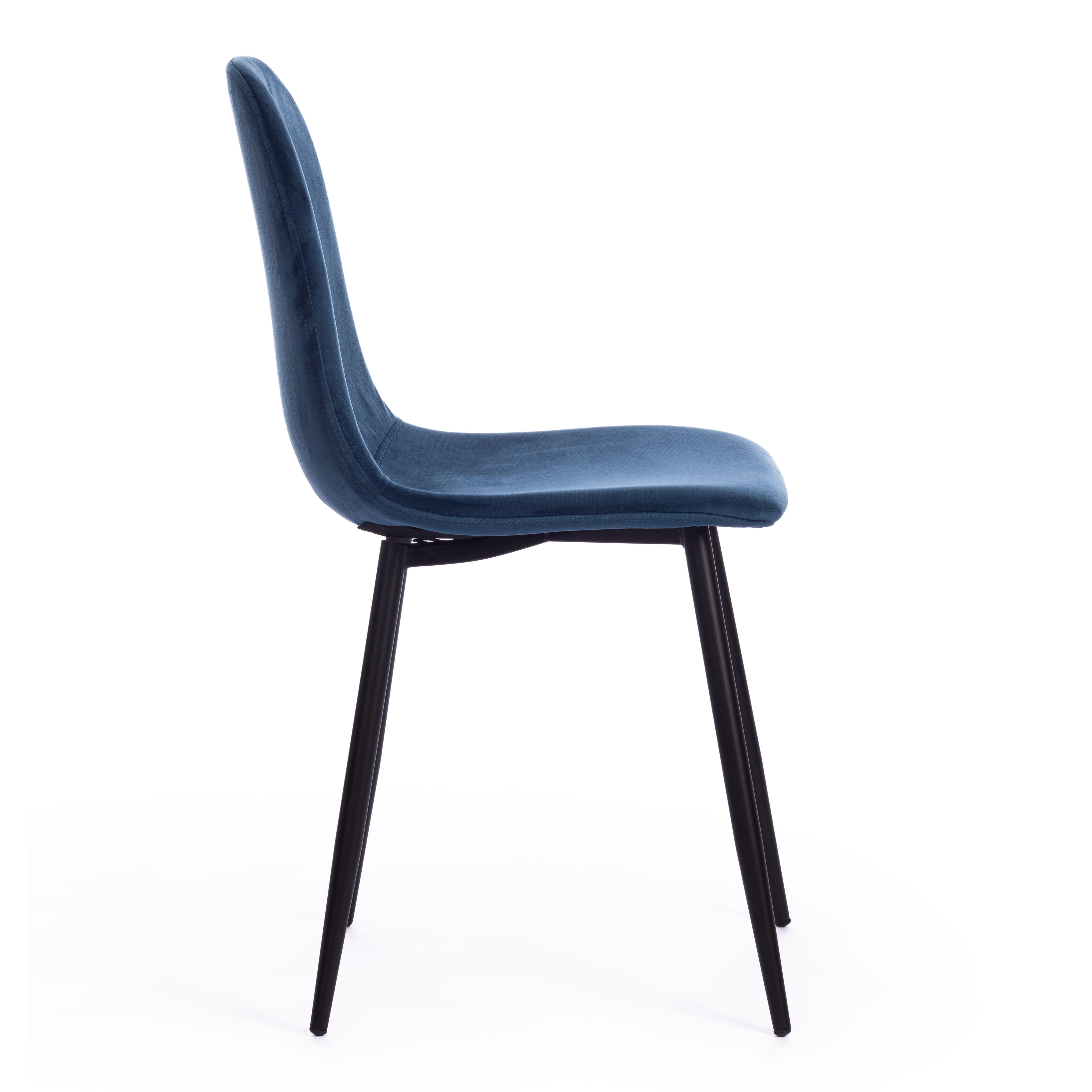 Стул Бриз/Breeze (мод.4724) велюр/металл, 44х53х87см, синий (HLR 63)/черный