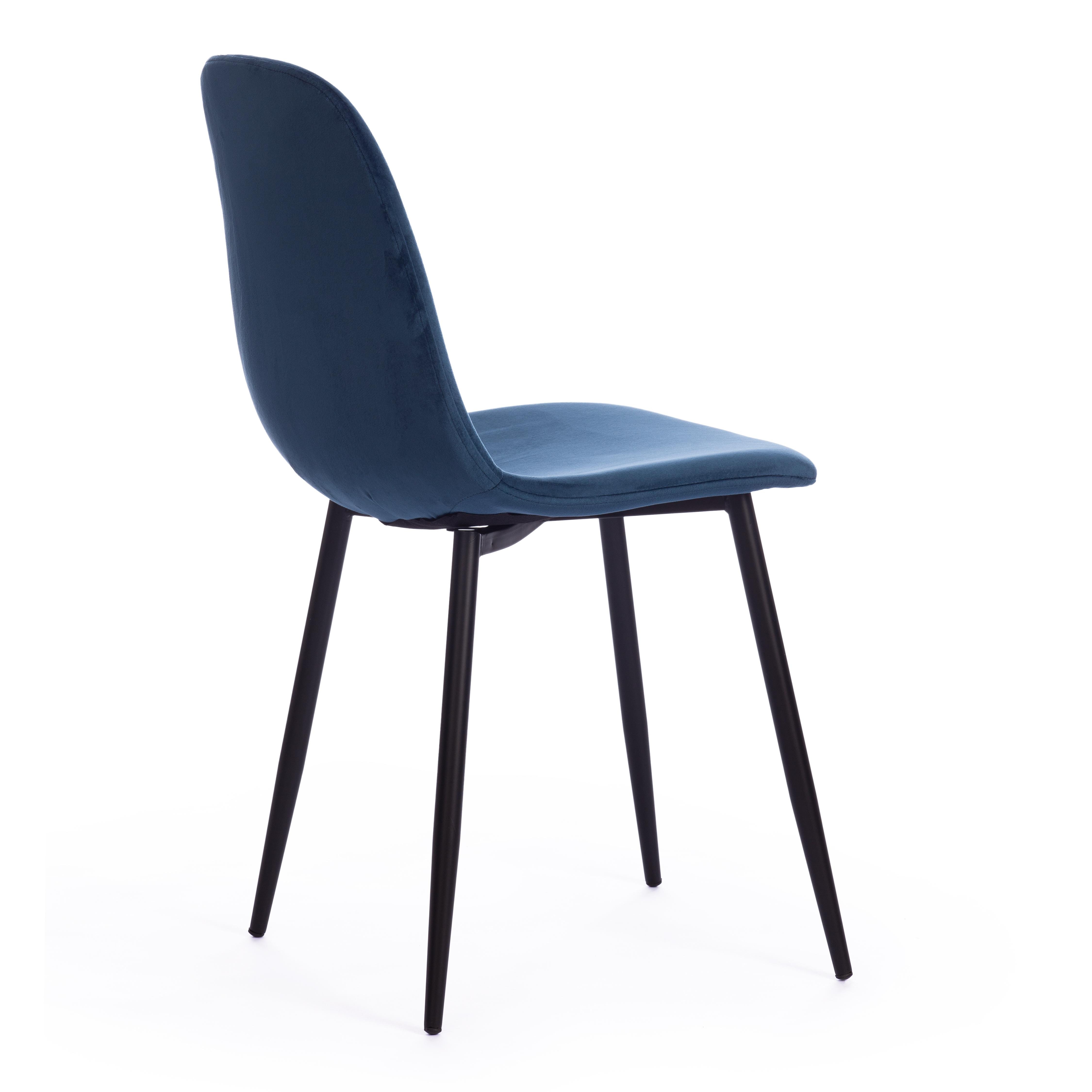 Стул Бриз/Breeze (мод.4724) велюр/металл, 44х53х87см, синий (HLR 63)/черный