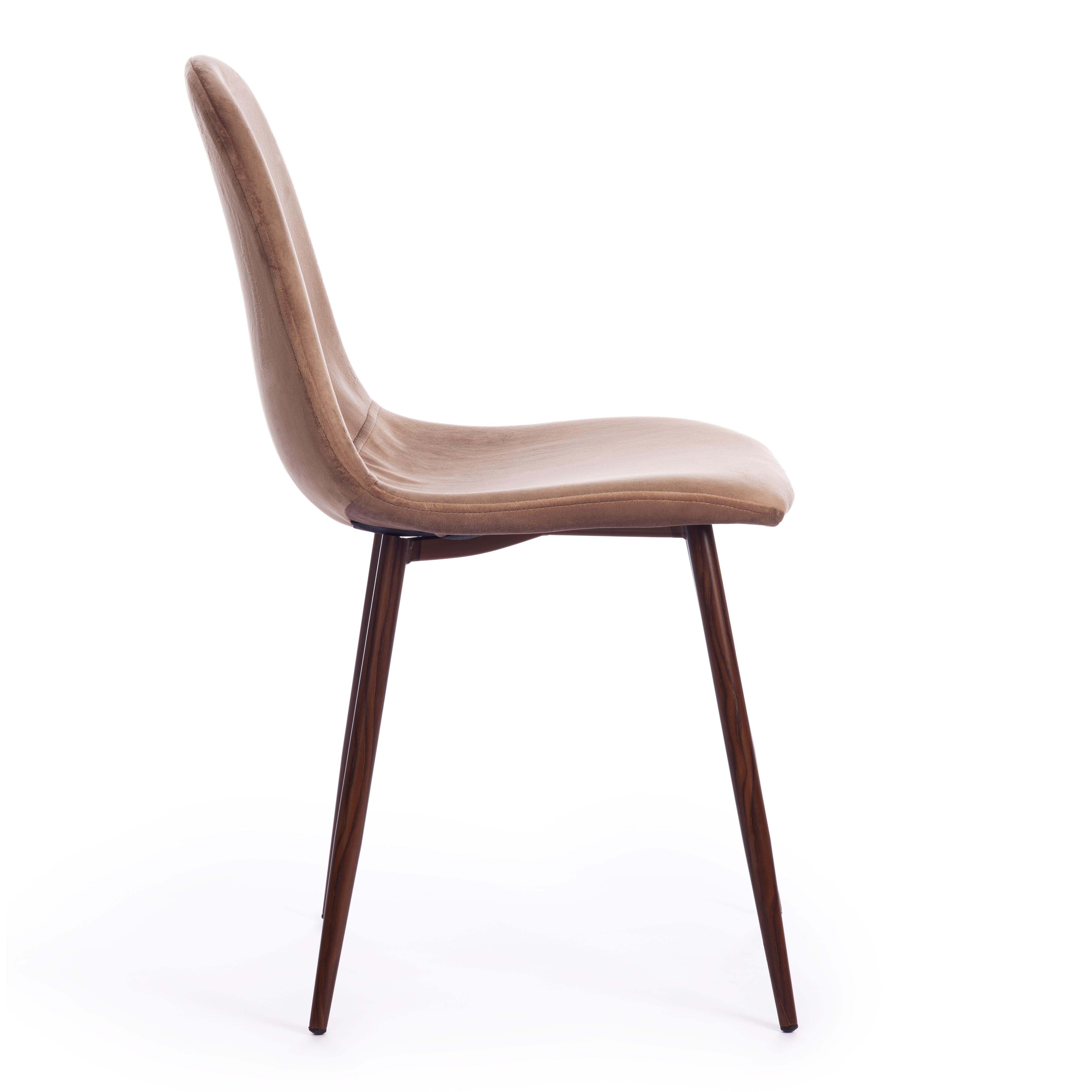 Стул Бриз/Breeze (мод.4724) велюр/металл, 44х53х87см, коричневый (HLR11)/орех