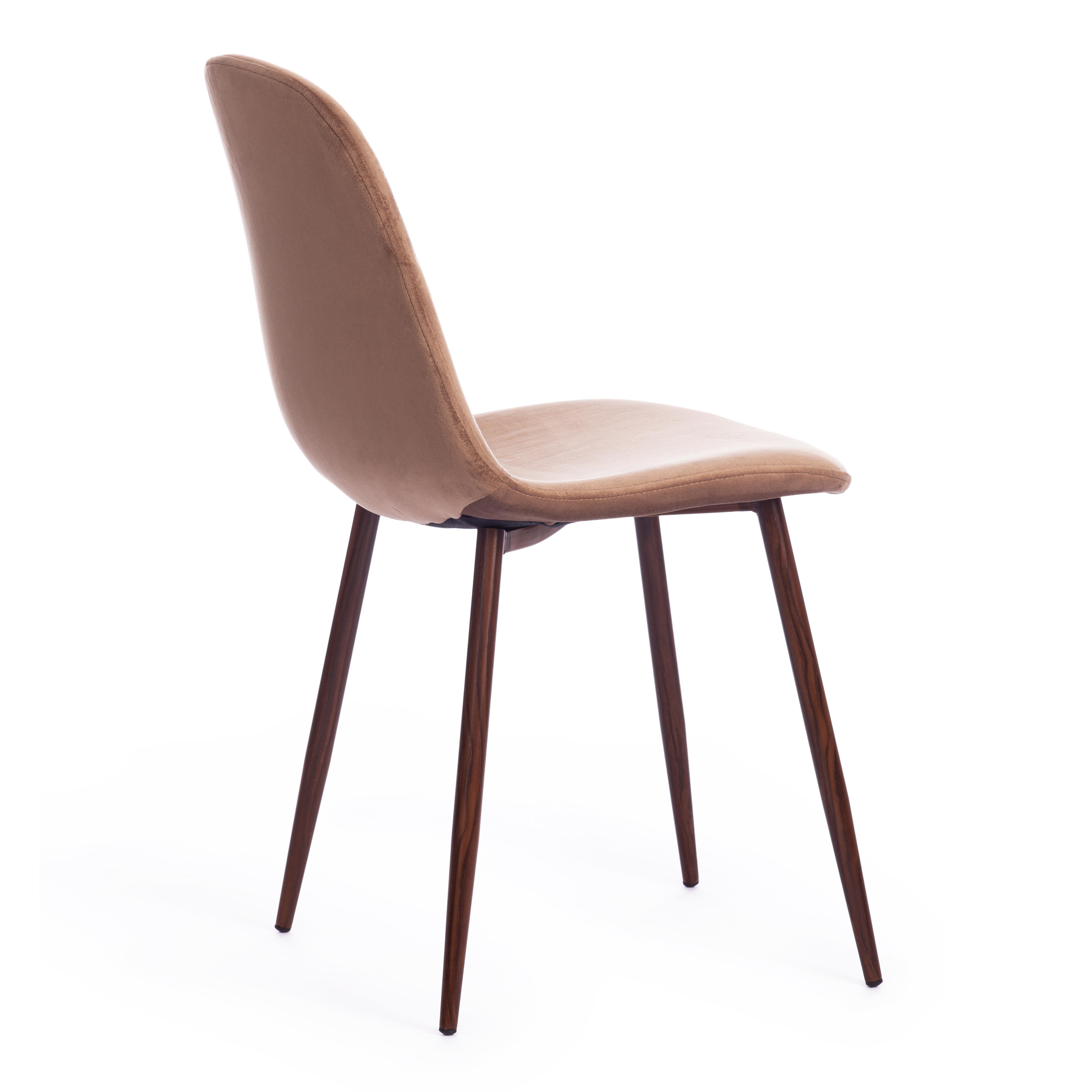 Стул Бриз/Breeze (мод.4724) велюр/металл, 44х53х87см, коричневый (HLR11)/орех