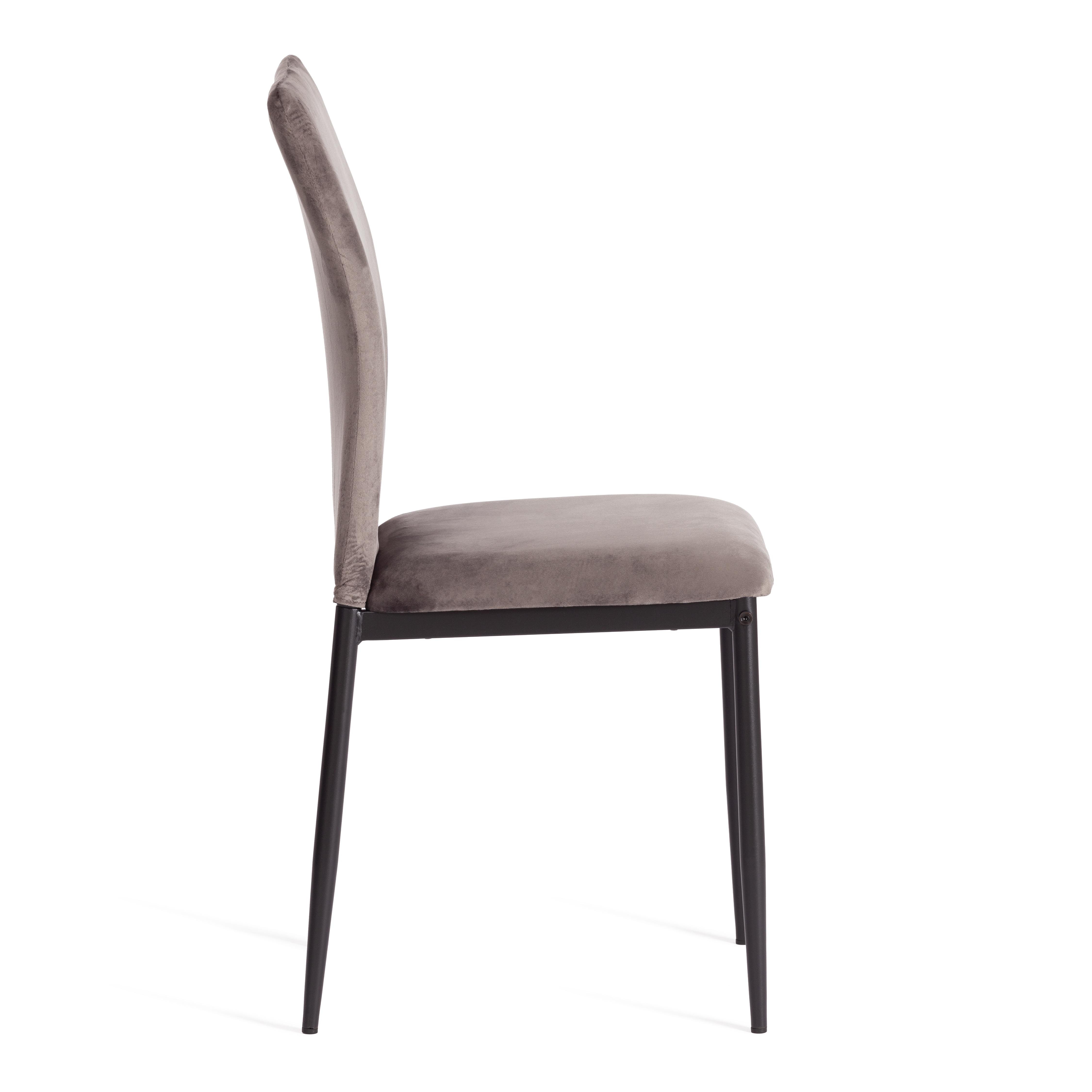 Стул Капри/Capri (мод.39) металл, вельвет, 49.5х41х93,5см, темно-серый HLR24/черный