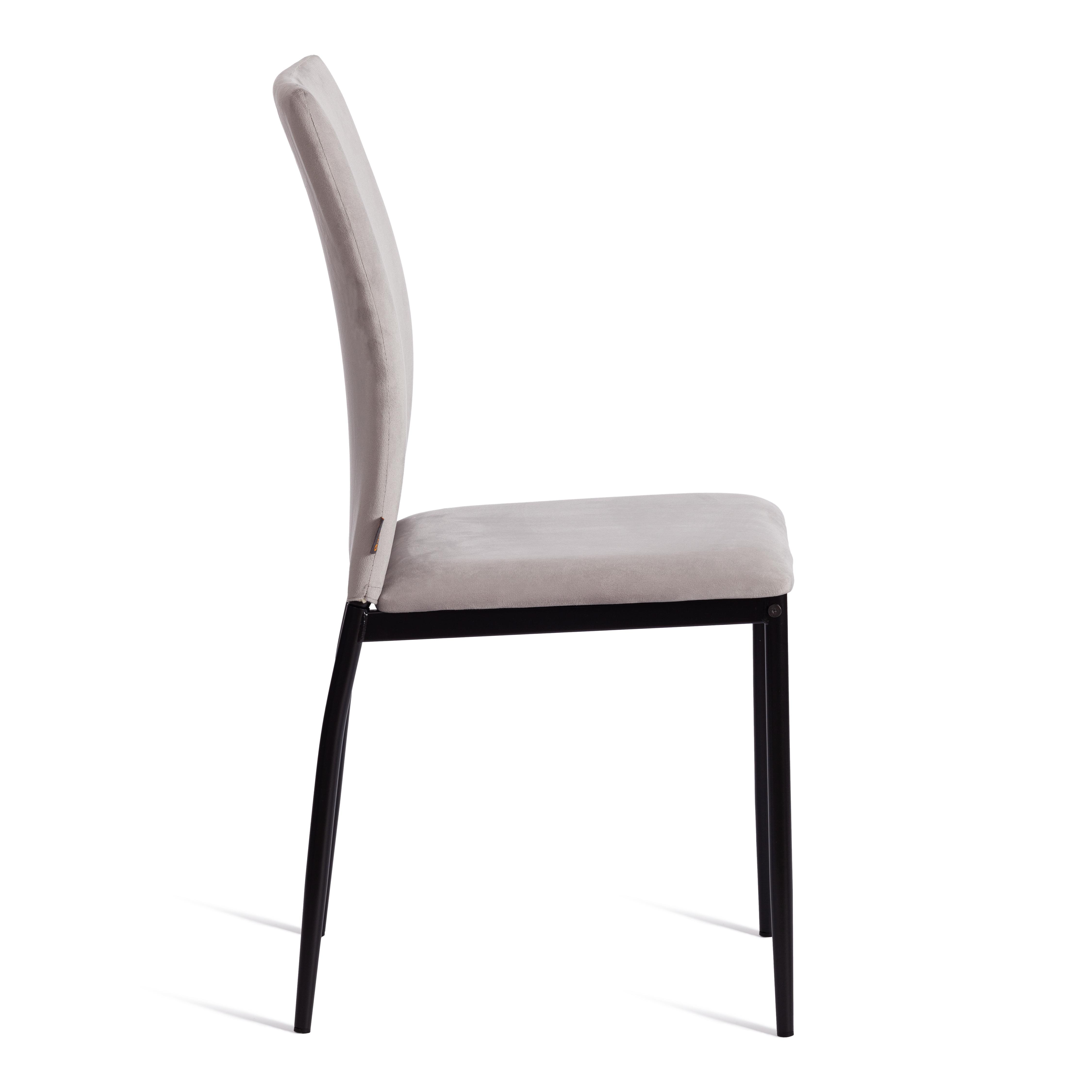Стул Капри/Capri (мод.BC565-DC) металл, флок, 43х53х92см, светло-серый HLR14/черный