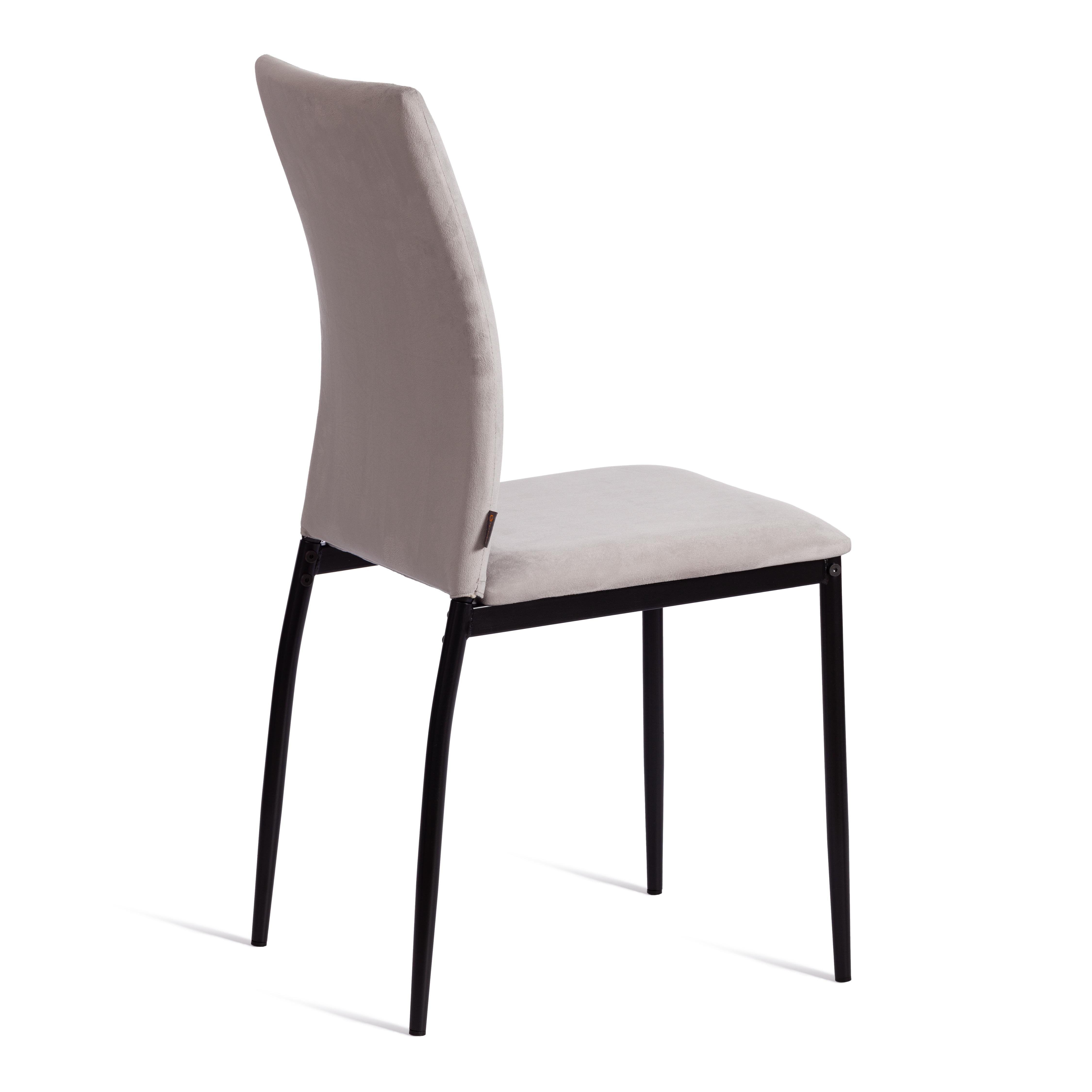 Стул Капри/Capri (мод.BC565-DC) металл, флок, 43х53х92см, светло-серый HLR14/черный
