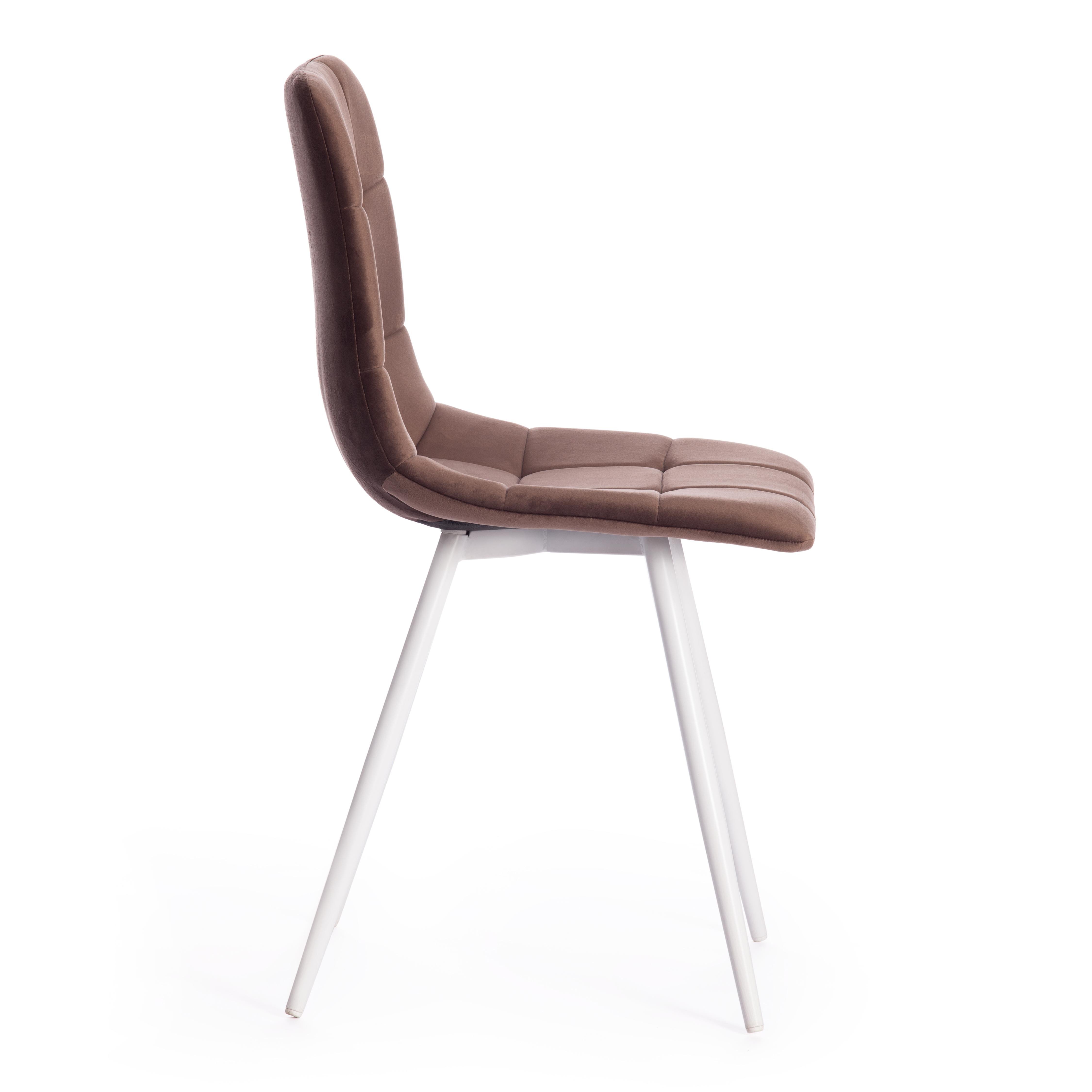 Стул Чилли/Chilly (мод. 7095-1) ткань/металл, 45х53х88см, коричневый бархат 12/белый