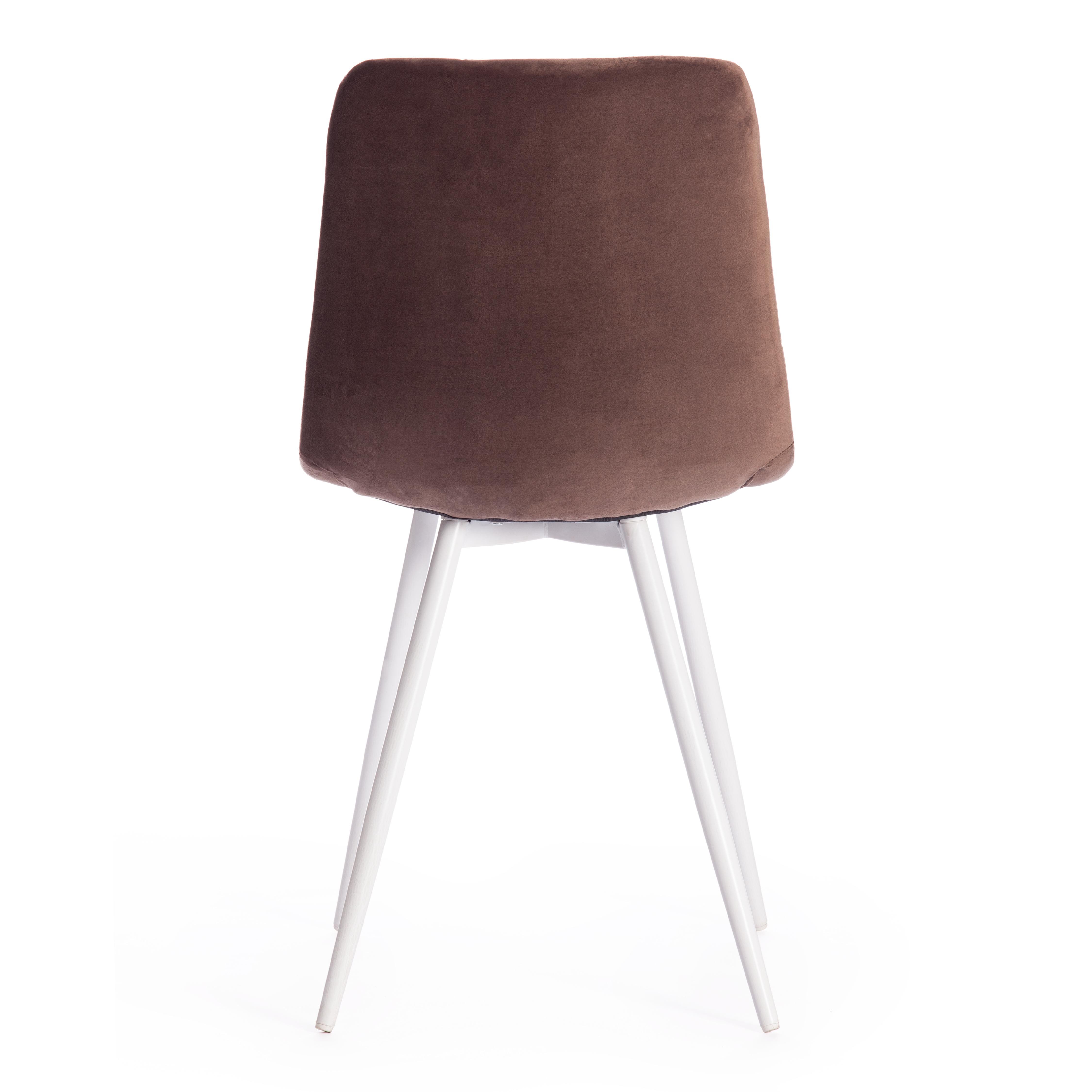 Стул Чилли/Chilly (мод. 7095-1) ткань/металл, 45х53х88см, коричневый бархат 12/белый