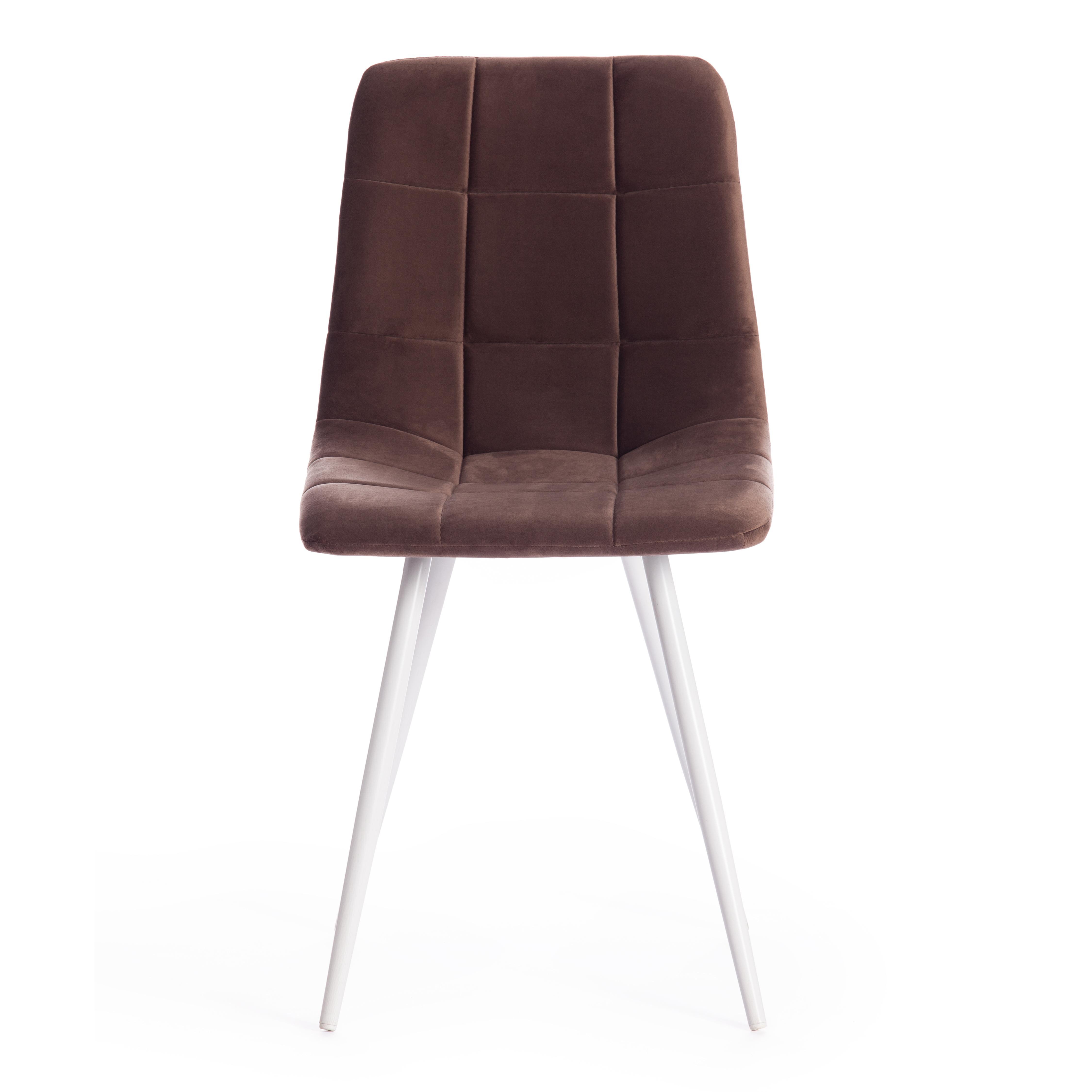Стул Чилли/Chilly (мод. 7095-1) ткань/металл, 45х53х88см, коричневый бархат 12/белый