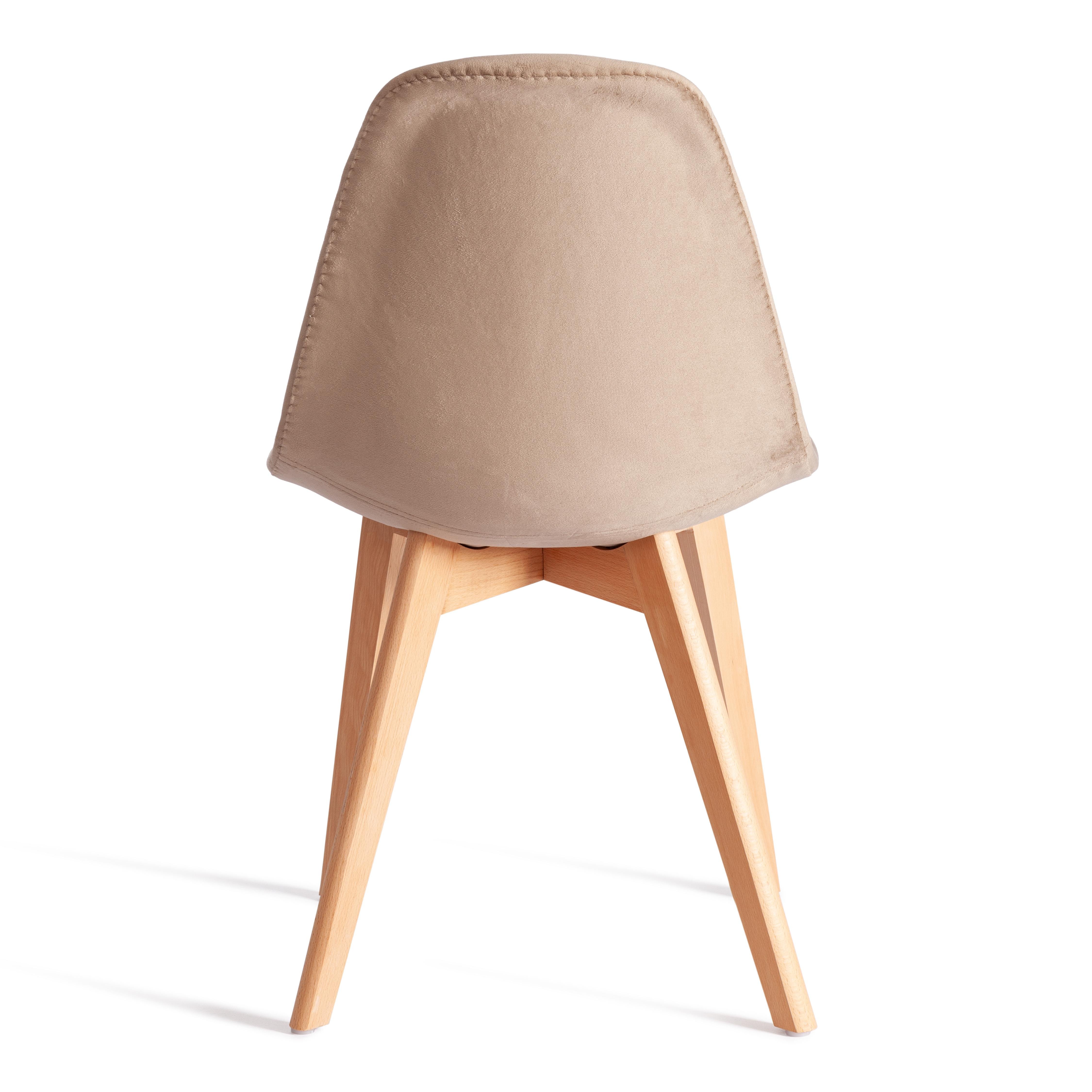 Стул Синди Софт/Cindy Soft (мод.C1021F1-1) велюр/дерево бук, 55х48х83см, коричневый/натуральный