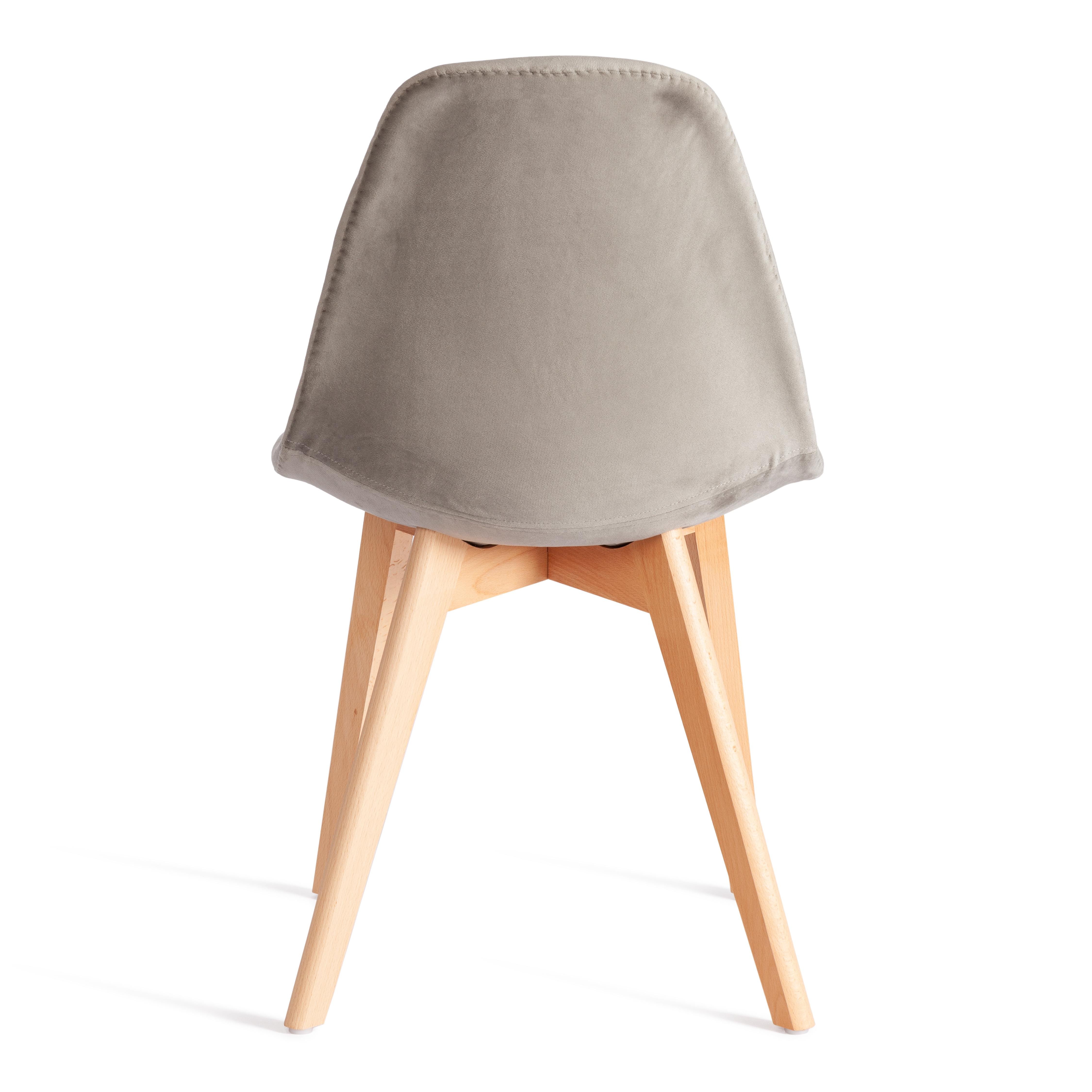 Стул Синди Софт/Cindy Soft (мод.C1021F1-1) велюр/дерево бук, 55х48х83см, светло-серый/натуральный